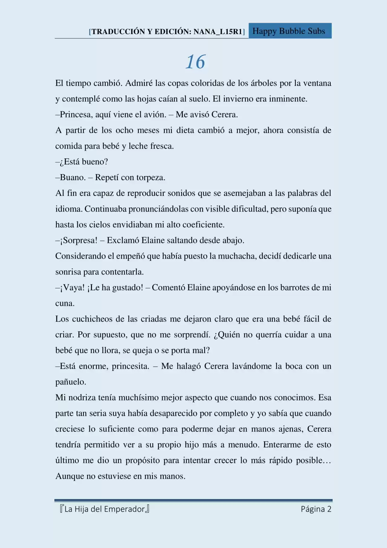 La Hija Del Emperador (Novela) - Capítulo 16 - Página 2 - LectorTMOo