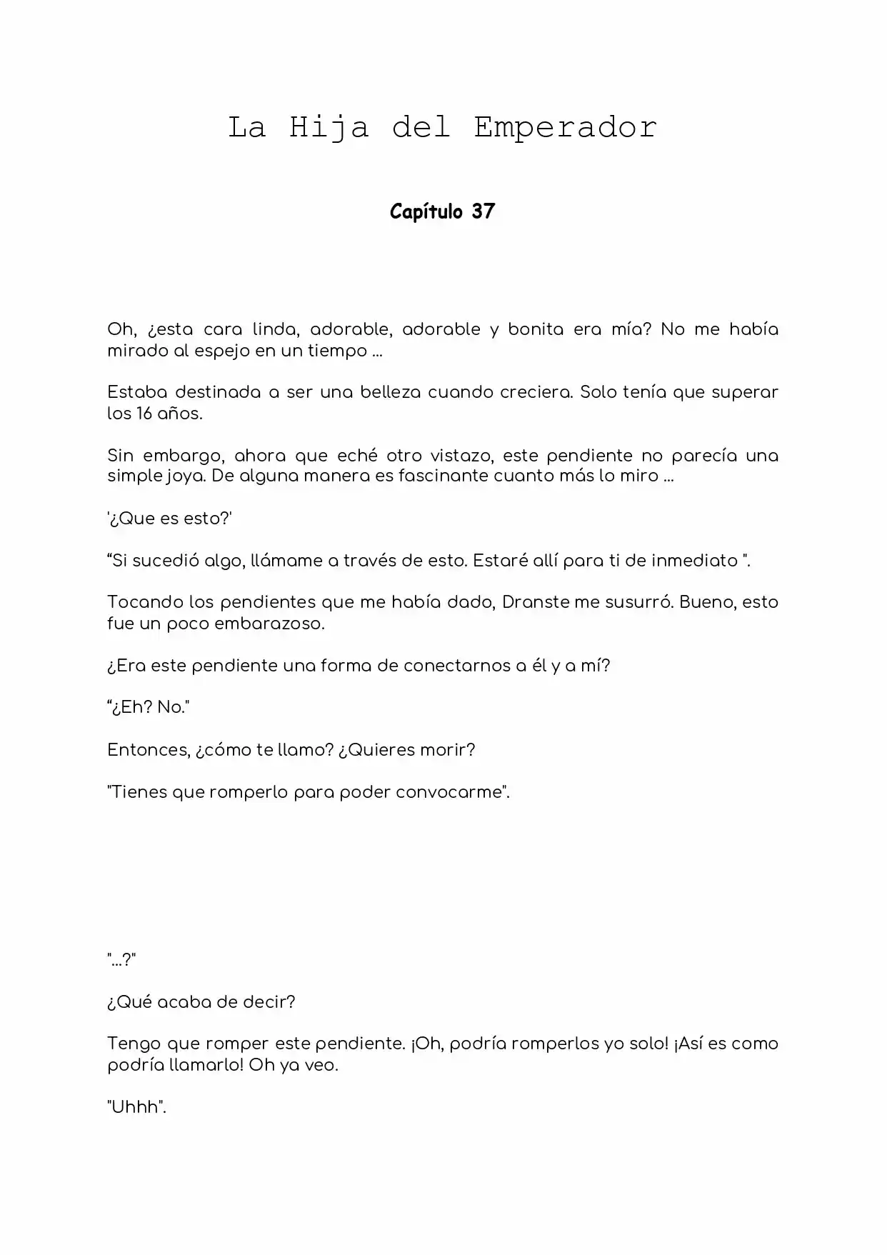 La Hija Del Emperador (Novela) - Capítulo 37 - Página 1 - LectorTMOo