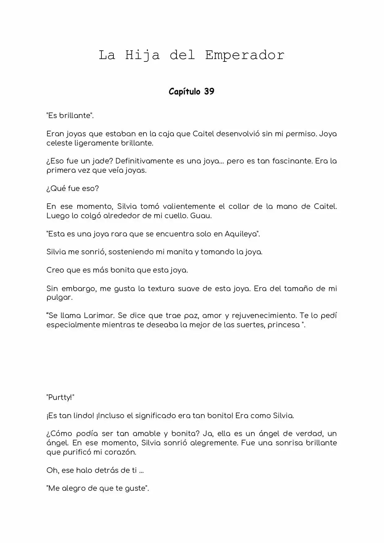 La Hija Del Emperador (Novela) - Capítulo 39 - Página 1 - LectorTMOo