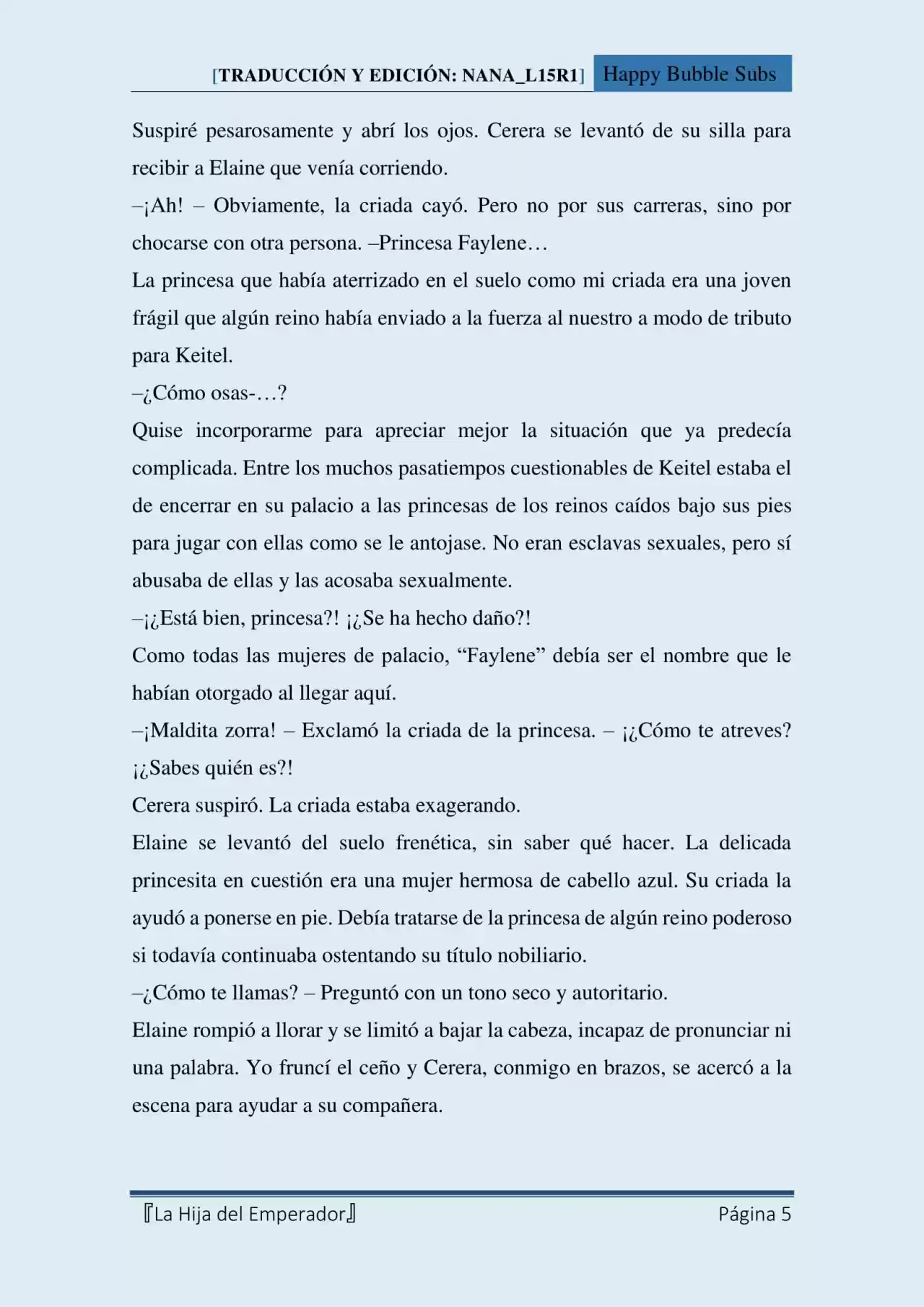 La Hija Del Emperador (Novela) - Capítulo 4 - Página 5 - LectorTMOo