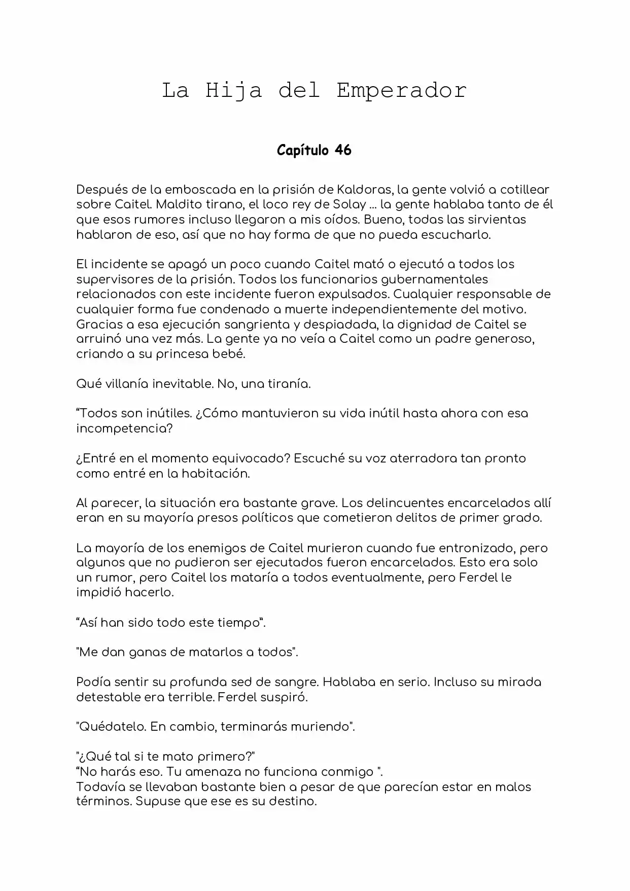 La Hija Del Emperador (Novela) - Capítulo 46 - Página 1 - LectorTMOo