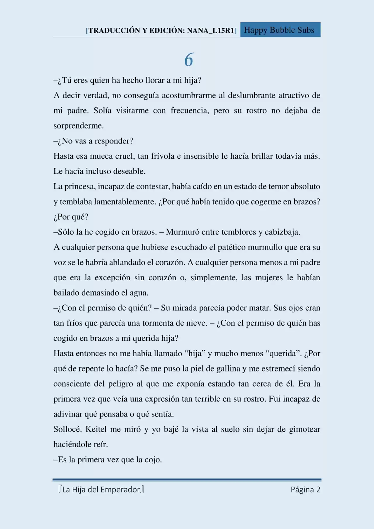 La Hija Del Emperador (Novela) - Capítulo 6 - Página 2 - LectorTMOo