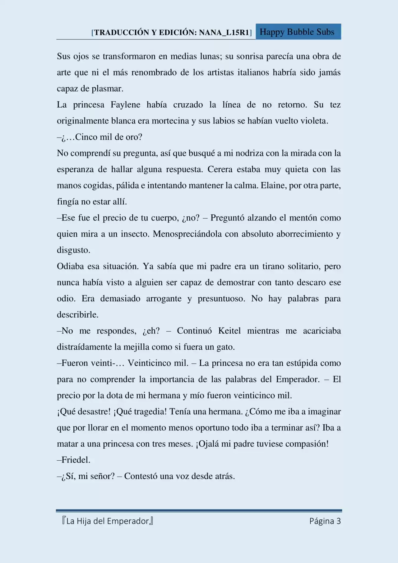 La Hija Del Emperador (Novela) - Capítulo 6 - Página 3 - LectorTMOo