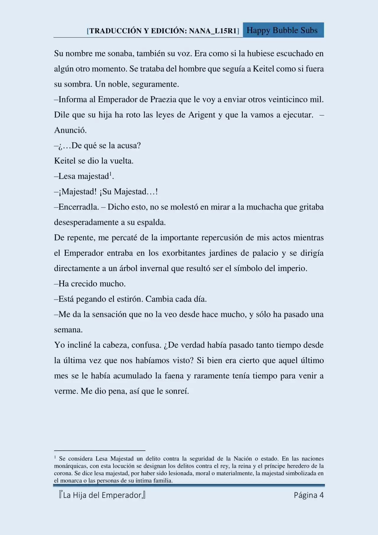 La Hija Del Emperador (Novela) - Capítulo 6 - Página 4 - LectorTMOo