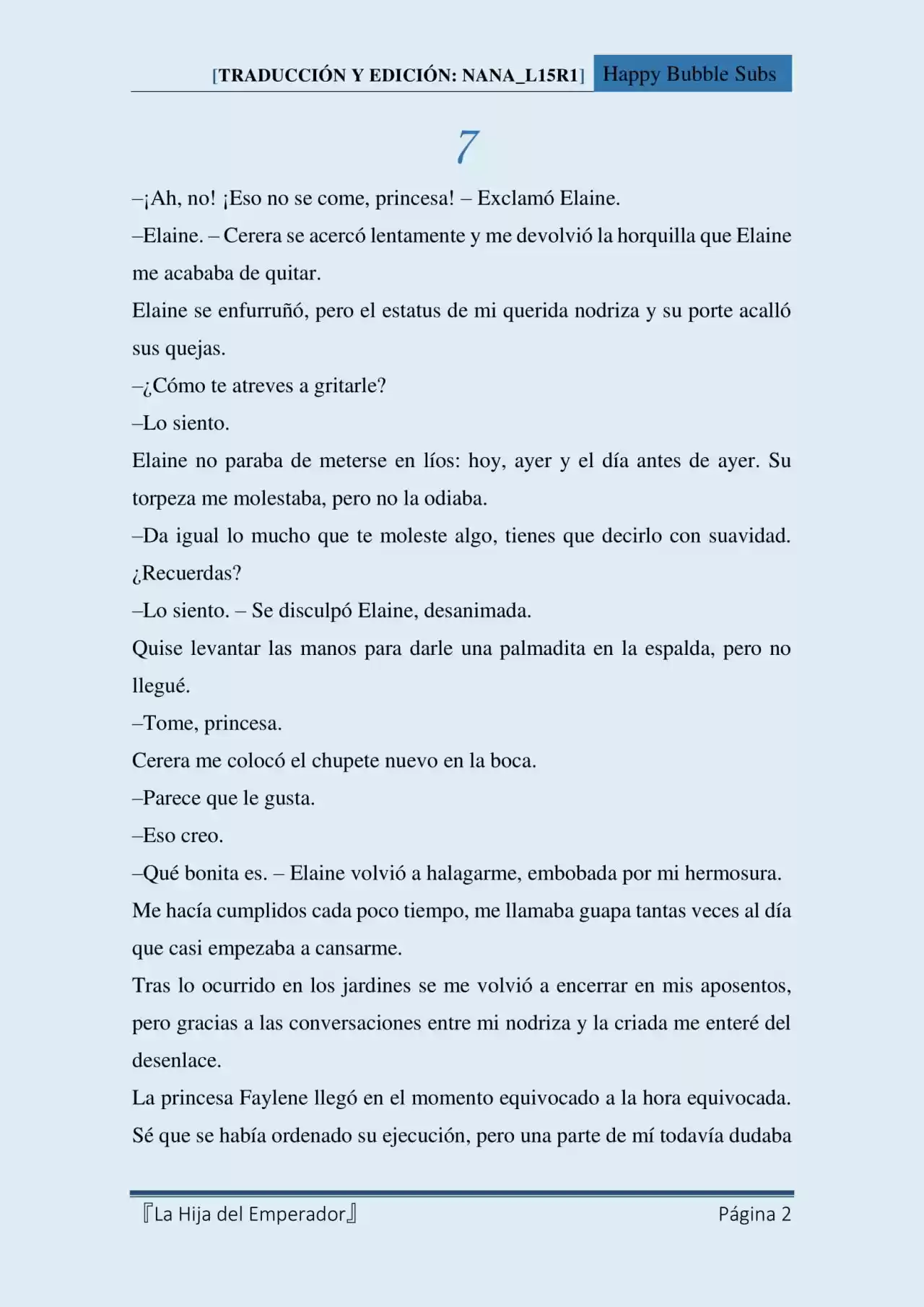 La Hija Del Emperador (Novela) - Capítulo 7 - Página 2 - LectorTMOo