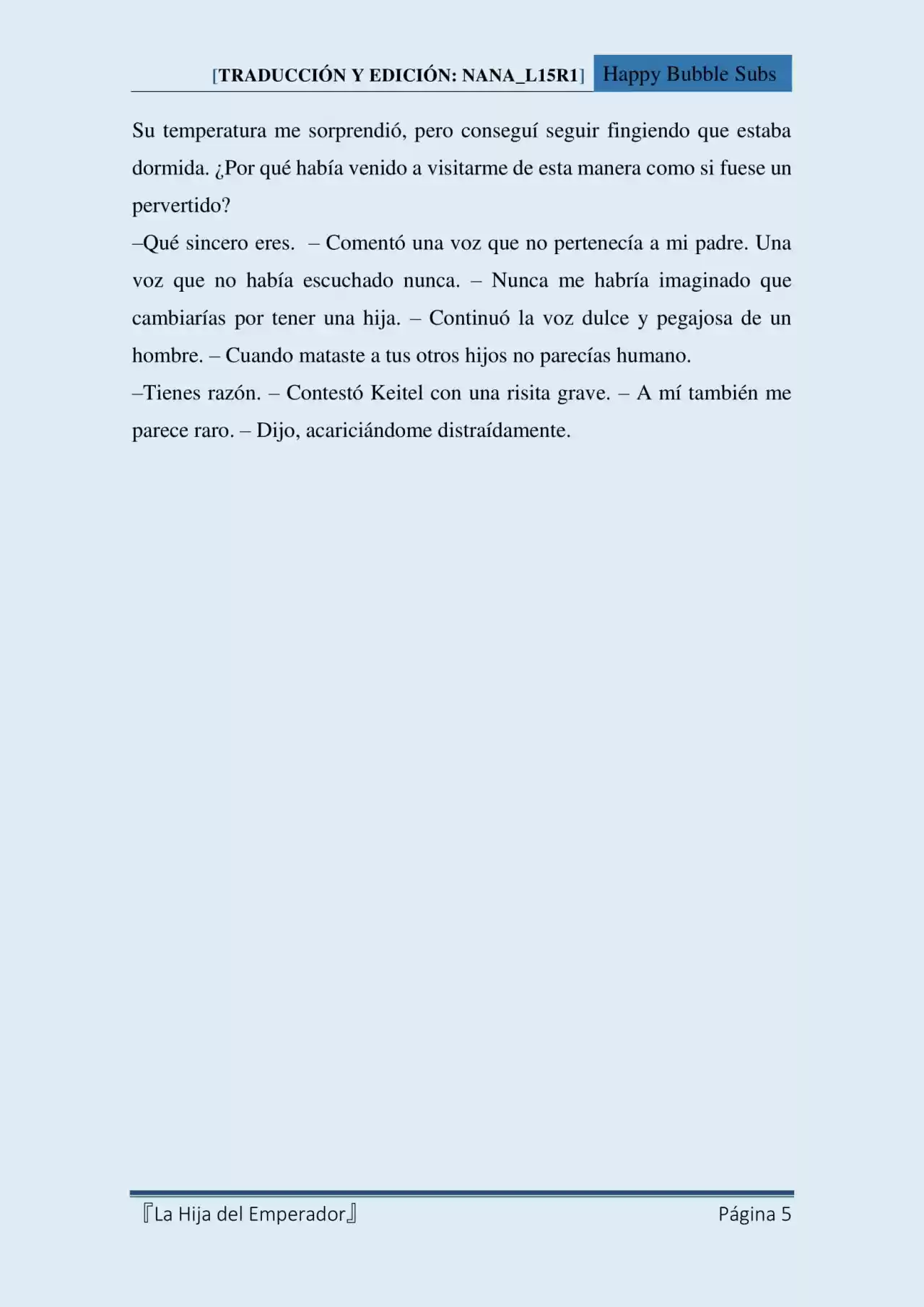 La Hija Del Emperador (Novela) - Capítulo 7 - Página 5 - LectorTMOo