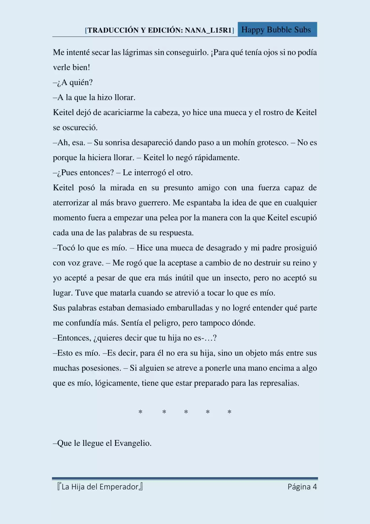 La Hija Del Emperador (Novela) - Capítulo 8 - Página 4 - LectorTMOo