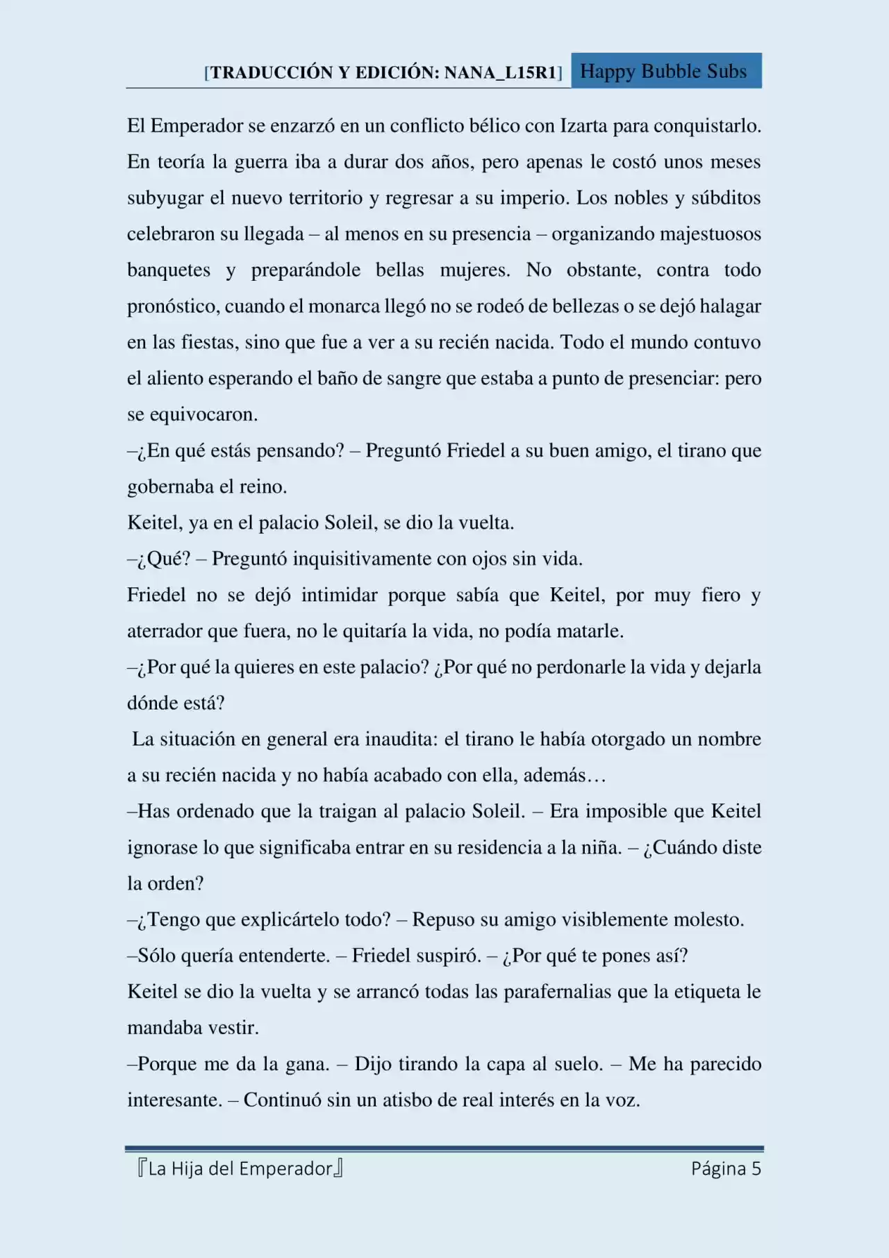 La Hija Del Emperador (Novela) - Capítulo 8 - Página 5 - LectorTMOo
