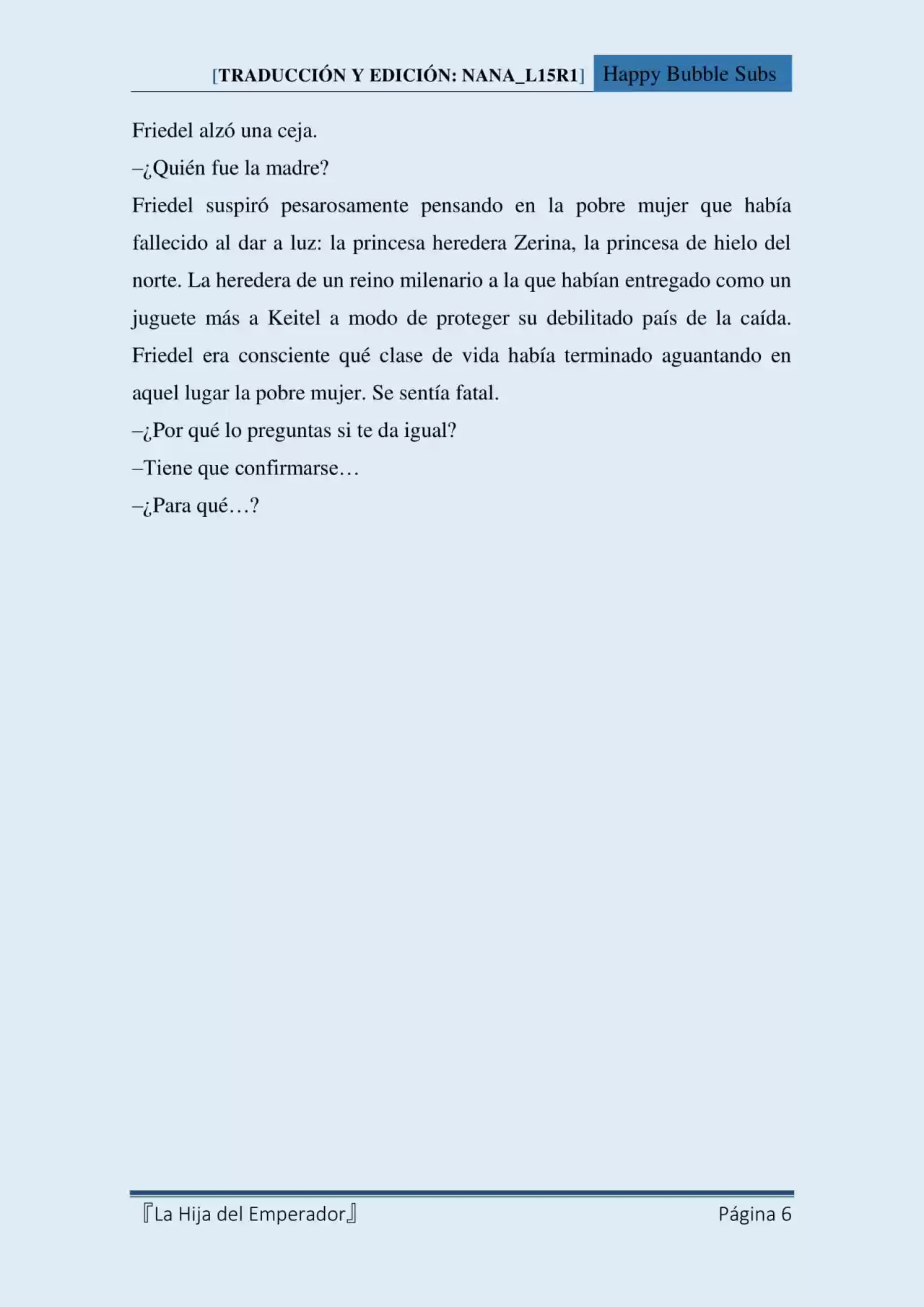 La Hija Del Emperador (Novela) - Capítulo 8 - Página 6 - LectorTMOo