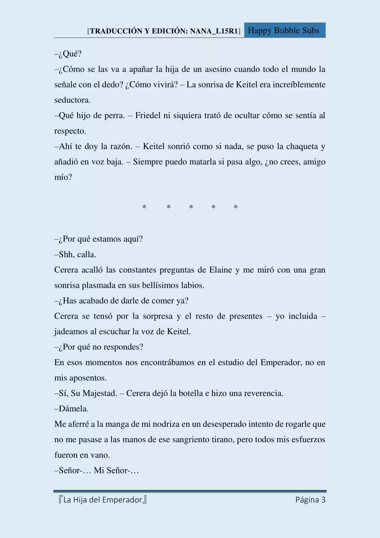 La Hija Del Emperador (Novela) - Capítulo 9 - Página 3 - LectorTMOo