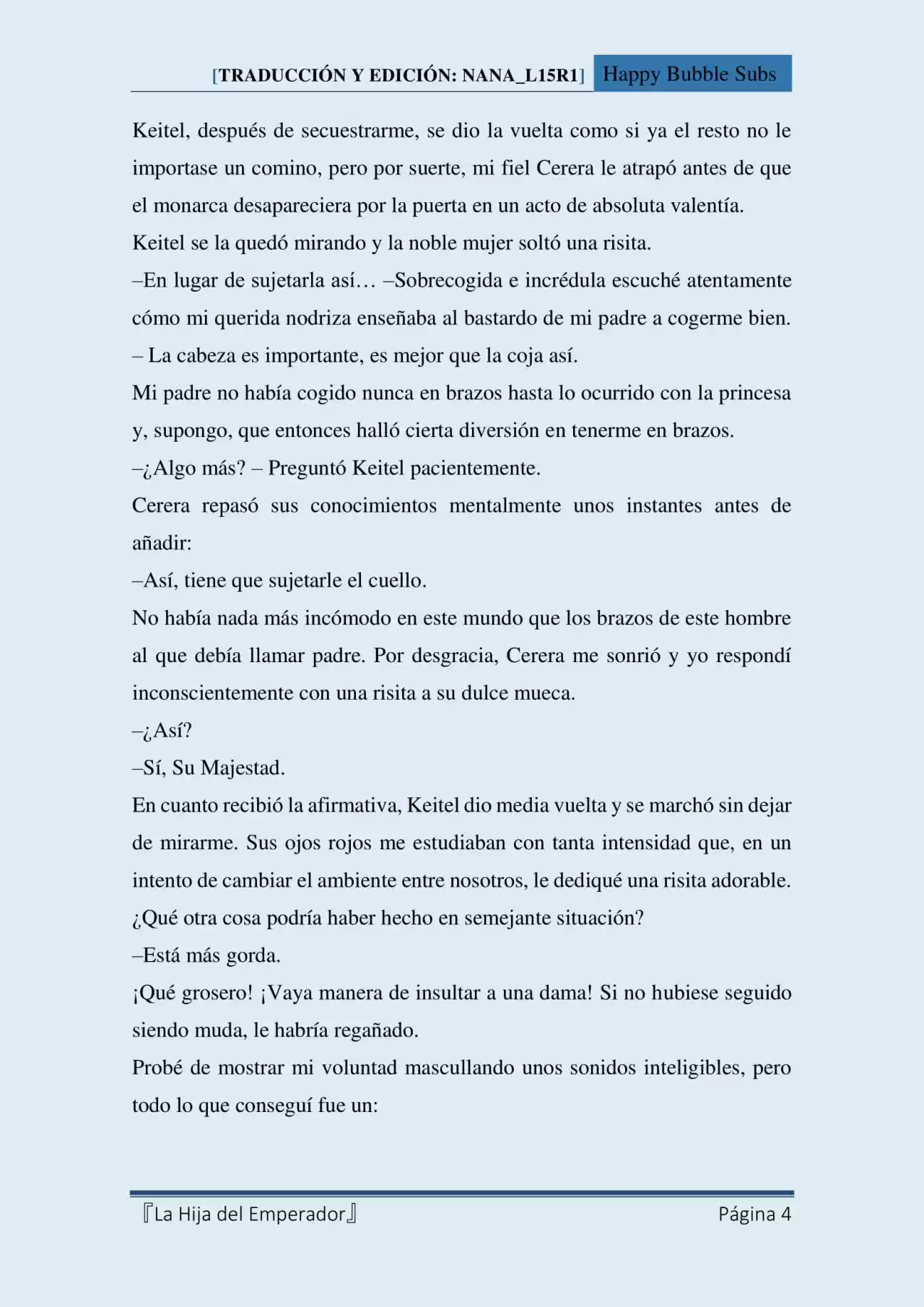 La Hija Del Emperador (Novela) - Capítulo 9 - Página 4 - LectorTMOo
