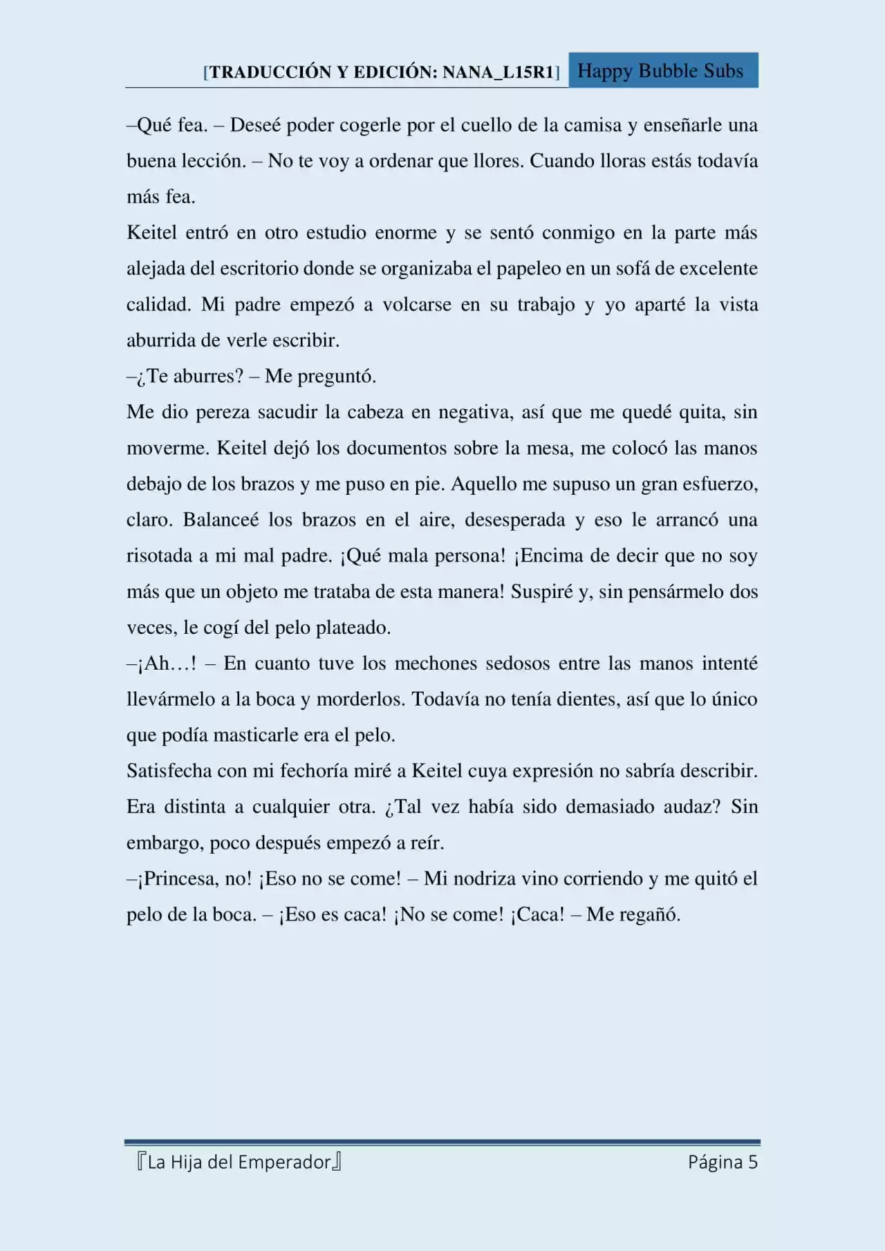 La Hija Del Emperador (Novela) - Capítulo 9 - Página 5 - LectorTMOo