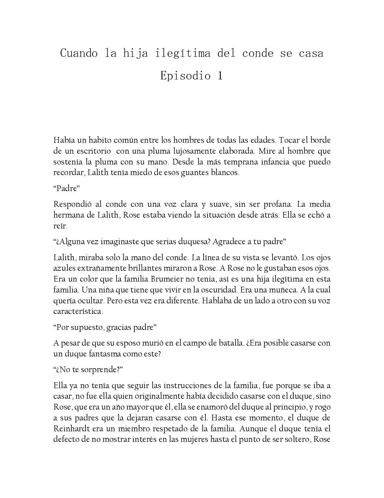 La Hija Ilegitima Del Conde Se Casa (Novela) - Capítulo 1 - Página 1 - LectorTMOo