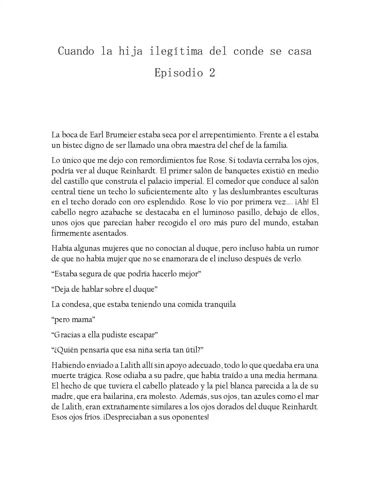 La Hija Ilegitima Del Conde Se Casa (Novela) - Capítulo 2 - Página 1 - LectorTMOo