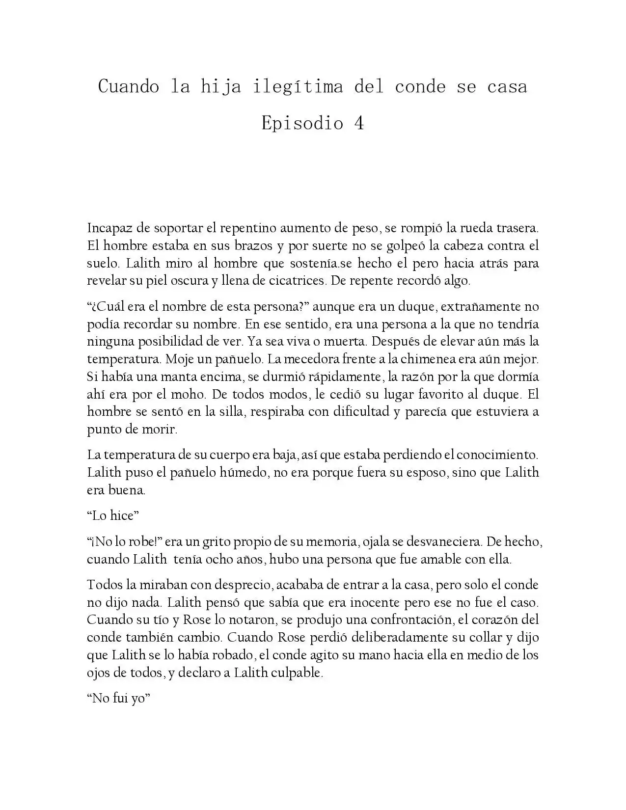 La Hija Ilegitima Del Conde Se Casa (Novela) - Capítulo 4 - Página 1 - LectorTMOo