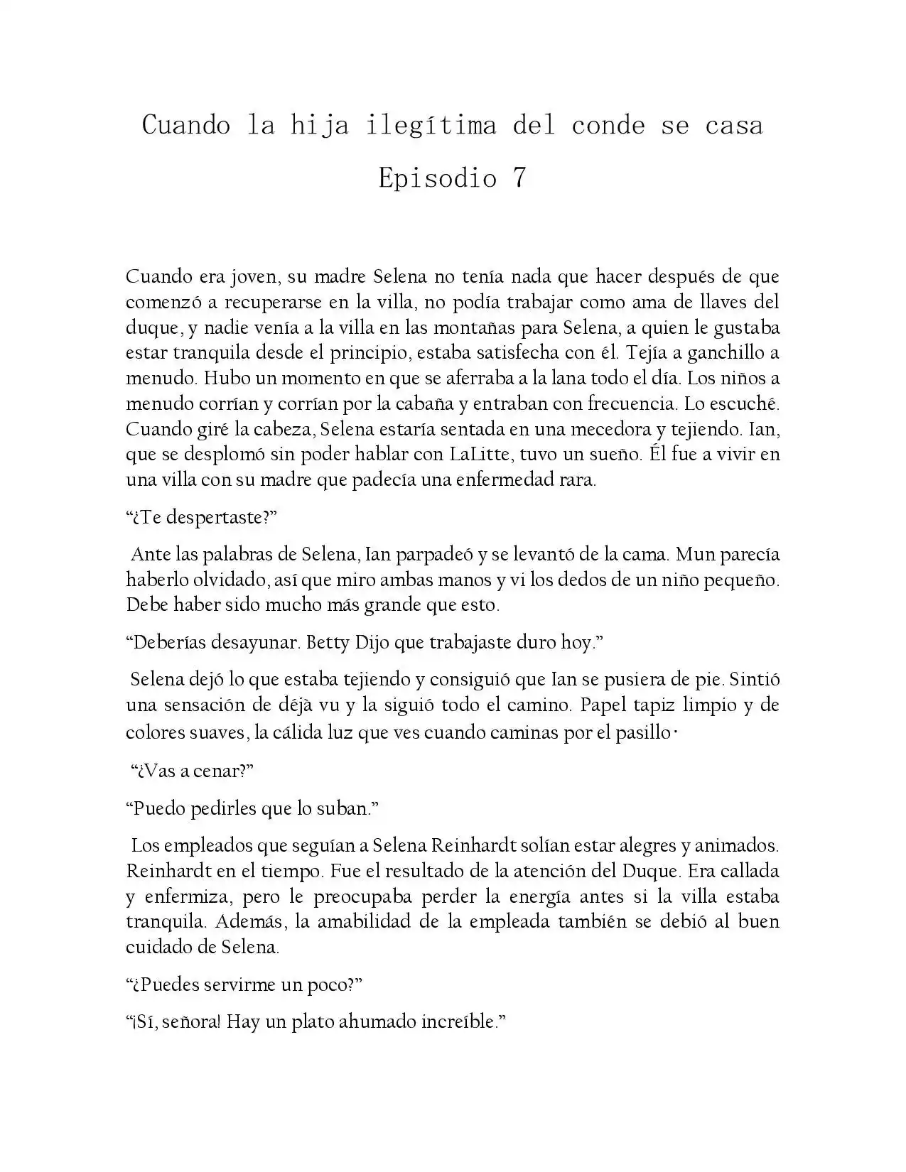 La Hija Ilegitima Del Conde Se Casa (Novela) - Capítulo 7 - Página 1 - LectorTMOo