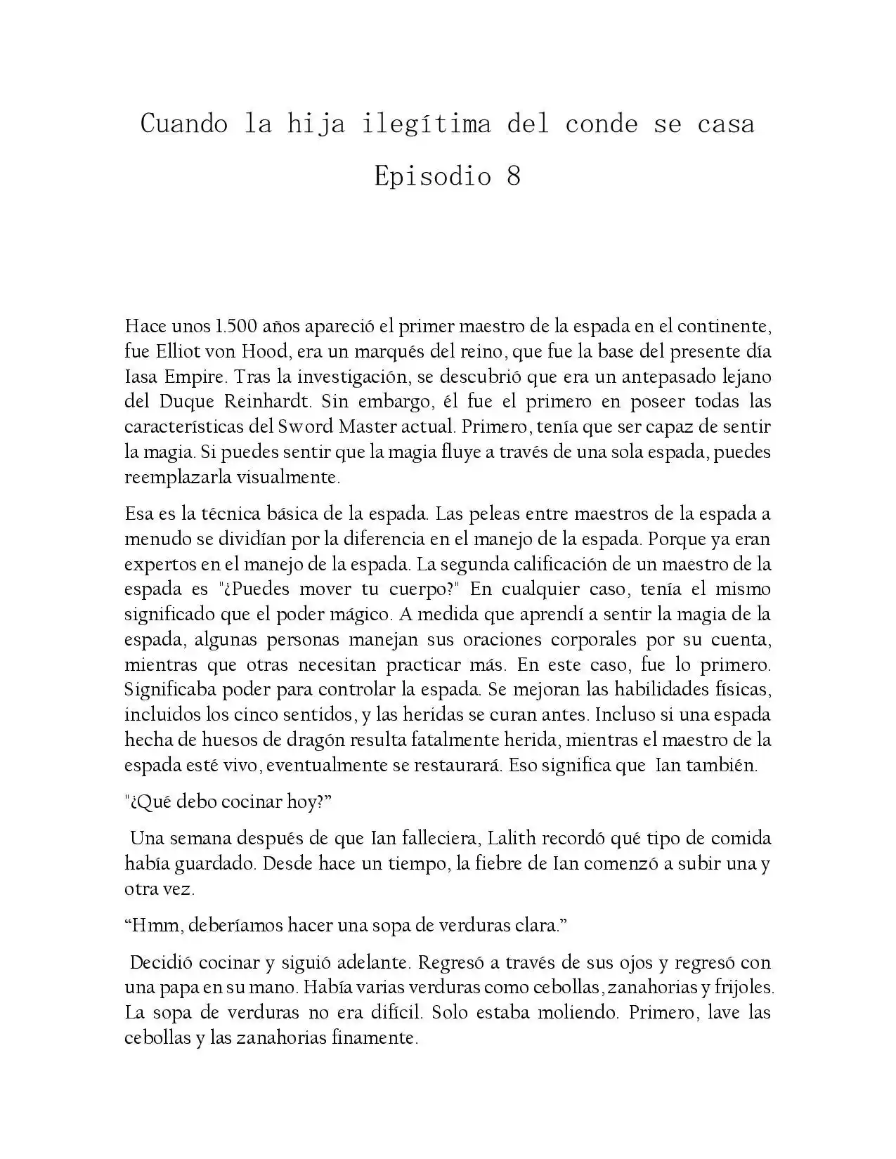 La Hija Ilegitima Del Conde Se Casa (Novela) - Capítulo 8 - Página 1 - LectorTMOo