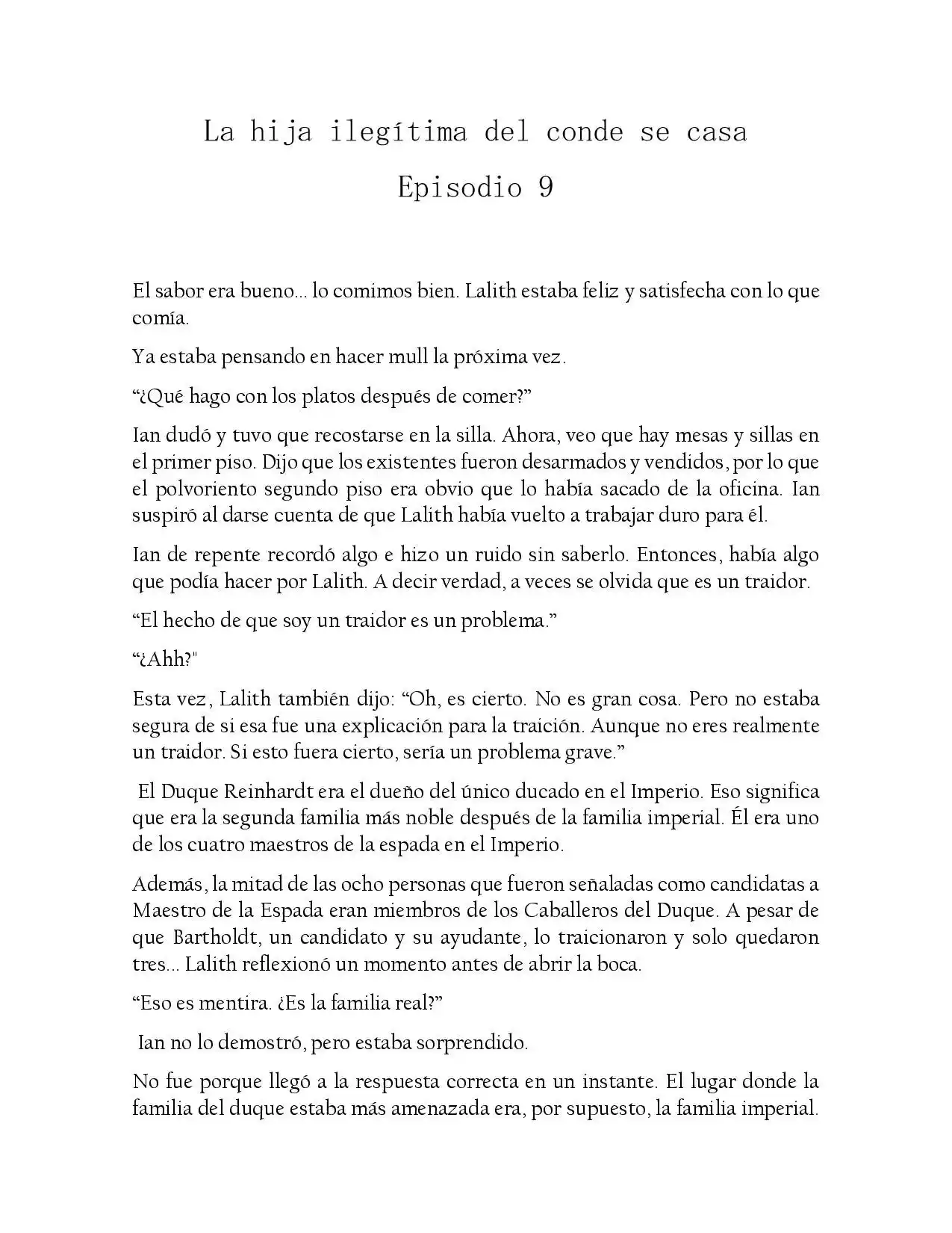 La Hija Ilegitima Del Conde Se Casa (Novela) - Capítulo 9 - Página 1 - LectorTMOo
