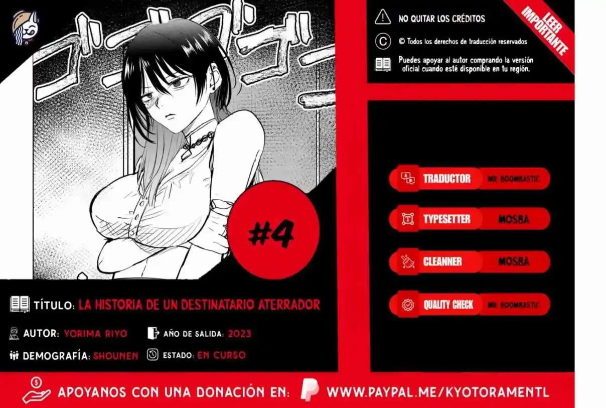 La Historia De Una Destinataria Aterradora. - Capítulo 4 - Página 1 - LectorTMOo