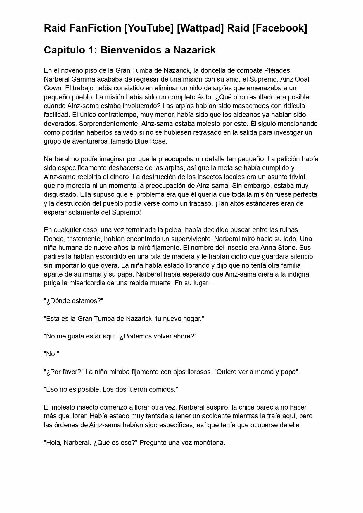 La Invitada Especial De Nazarick - Capítulo 1 - Página 1 - LectorTMOo