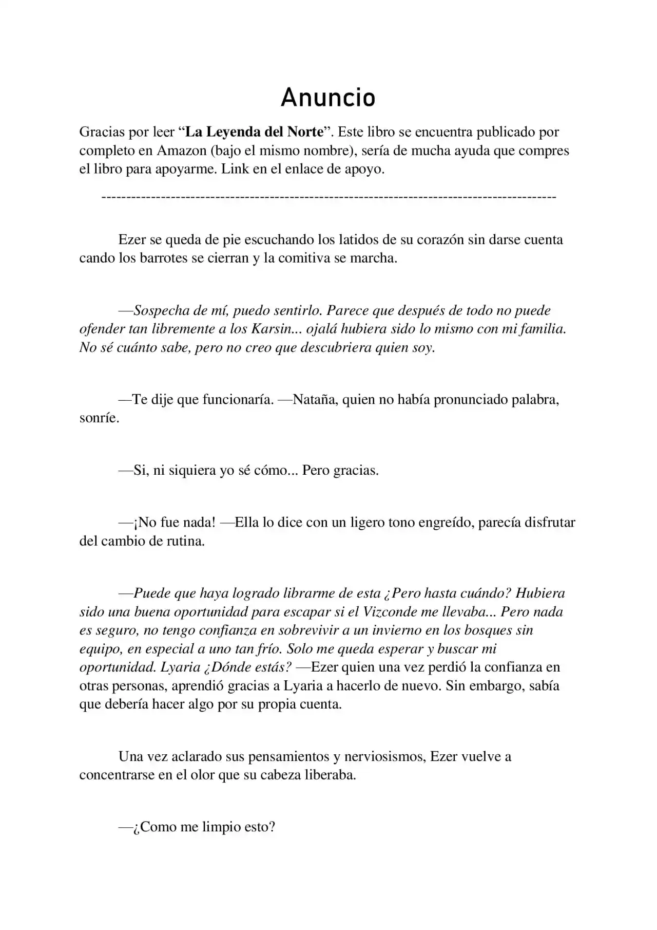 La Leyenda Del Norte (Novela) - Capítulo 120 - Página 1 - LectorTMOo