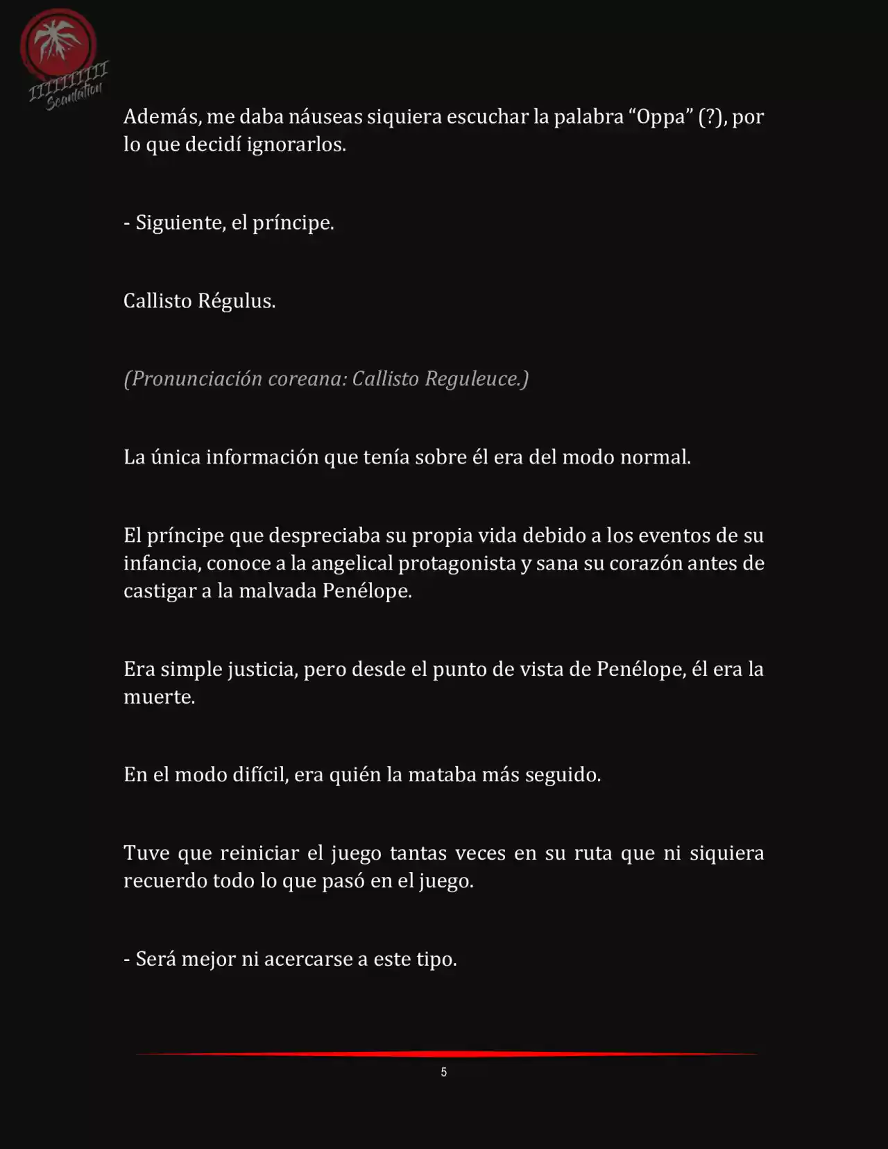 LA MUERTE ES EL ÚNICO FINAL PARA LA VILLANA (Novela) - Capítulo 4 - Página 5 - LectorTMOo