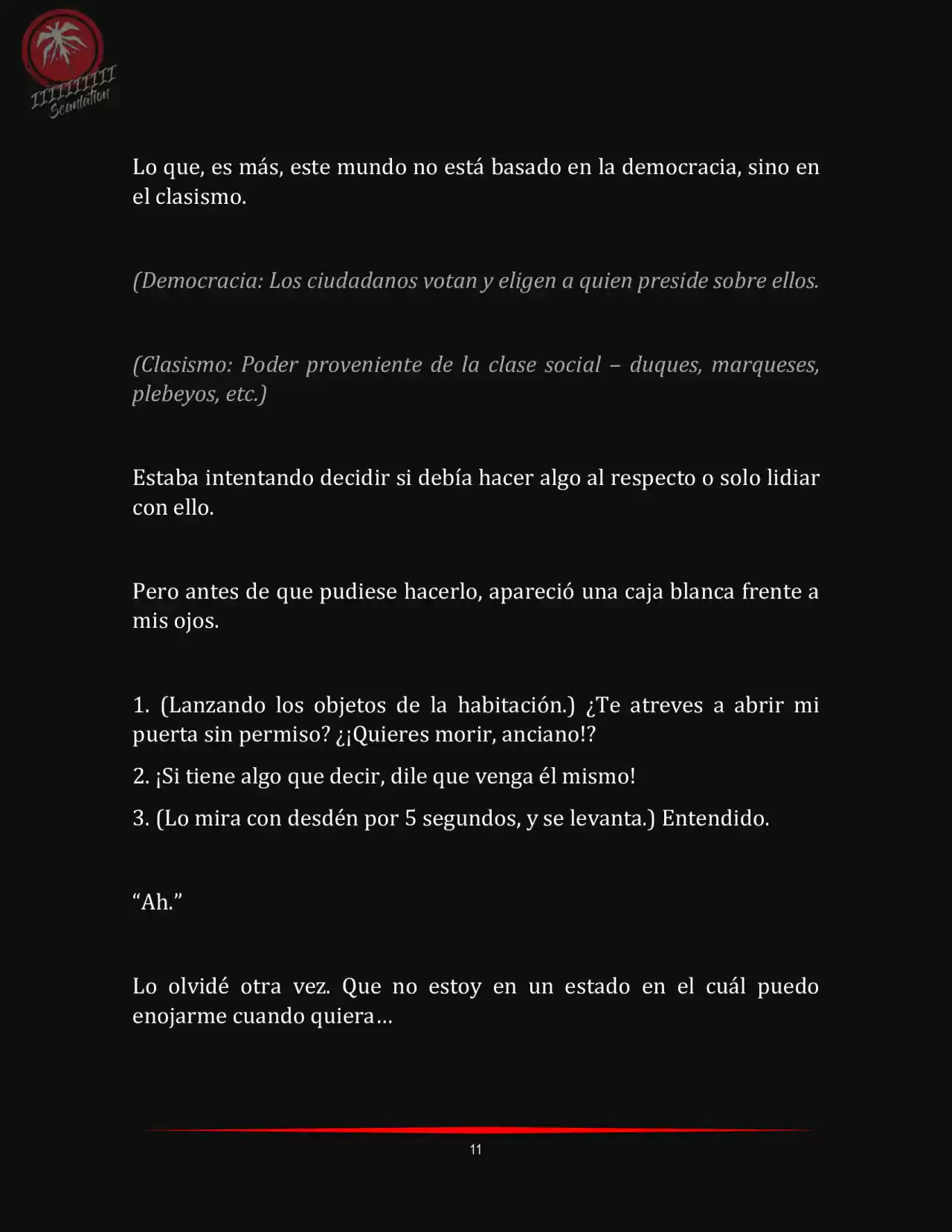 LA MUERTE ES EL ÚNICO FINAL PARA LA VILLANA (Novela) - Capítulo 4 - Página 11 - LectorTMOo