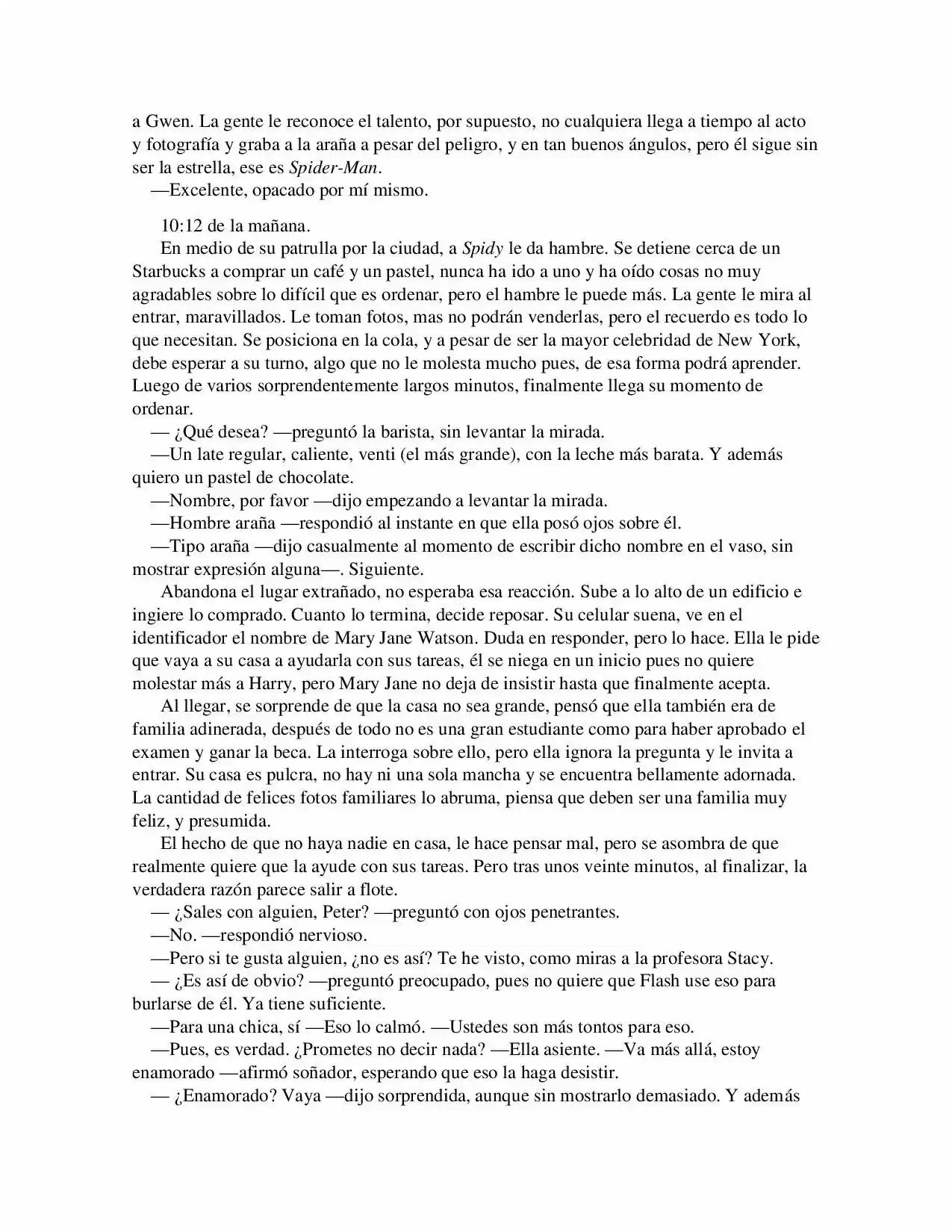 La Octava Maravilla: Spider-Man. (Novela) - Capítulo 15 - Página 3 - LectorTMOo