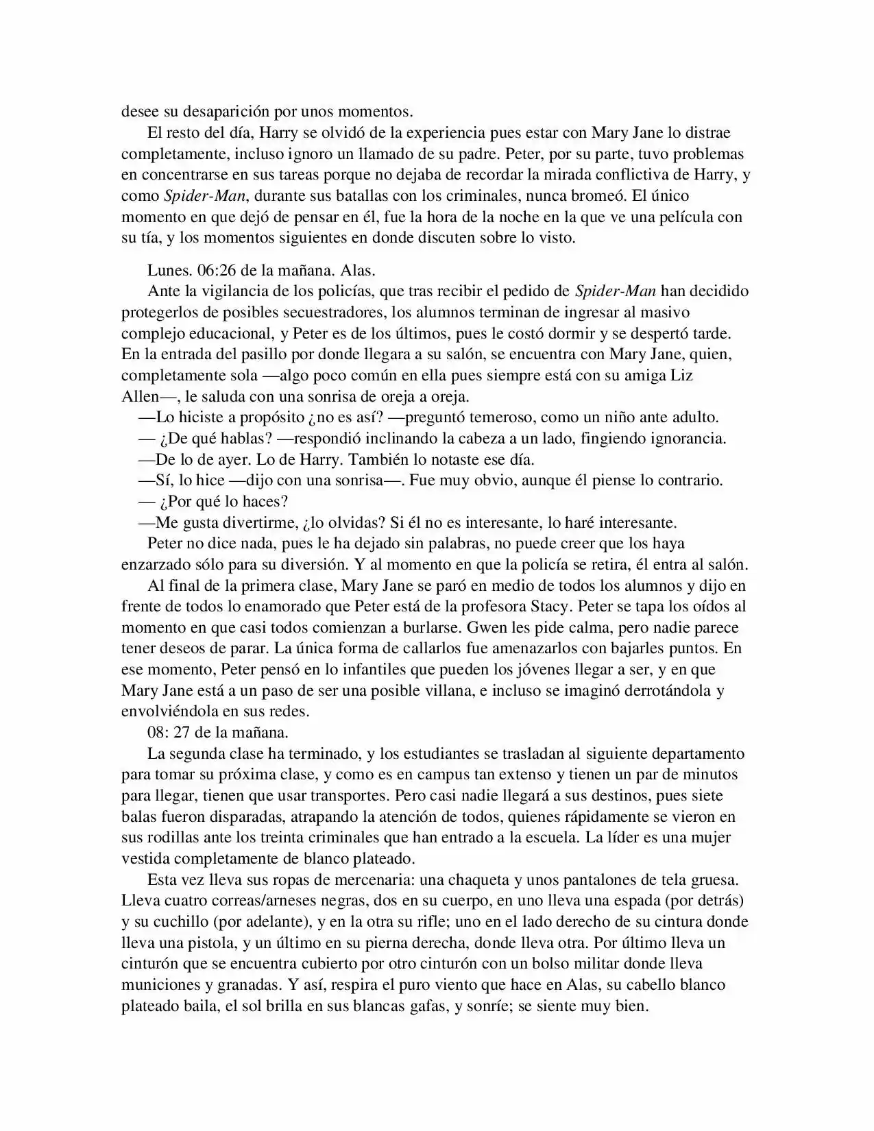 La Octava Maravilla: Spider-Man. (Novela) - Capítulo 15 - Página 5 - LectorTMOo