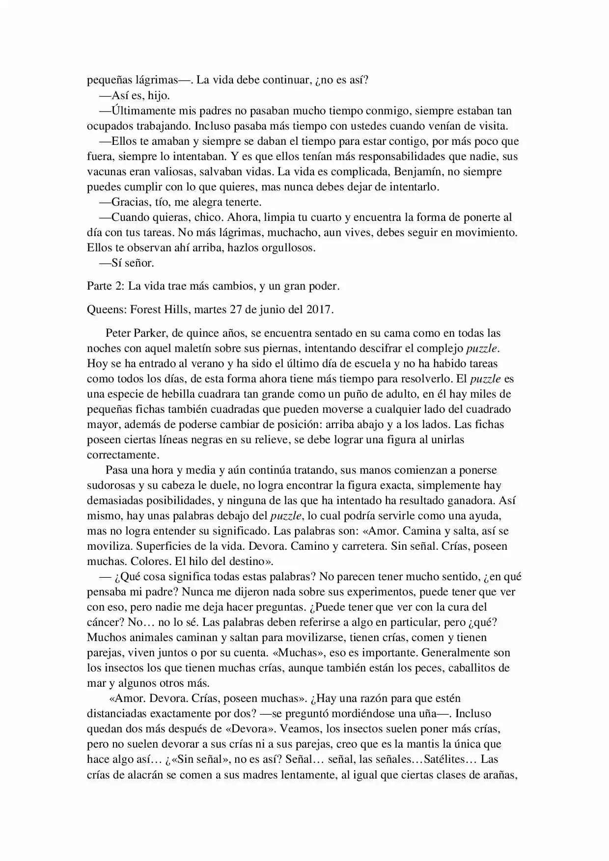 La Octava Maravilla: Spider-Man. (Novela) - Capítulo 2 - Página 2 - LectorTMOo