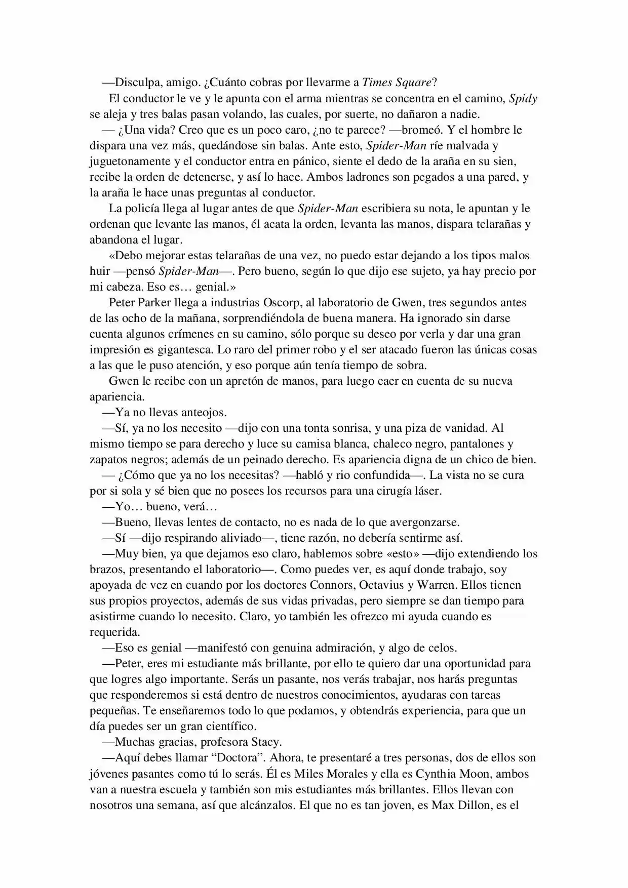 La Octava Maravilla: Spider-Man. (Novela) - Capítulo 3 - Página 2 - LectorTMOo