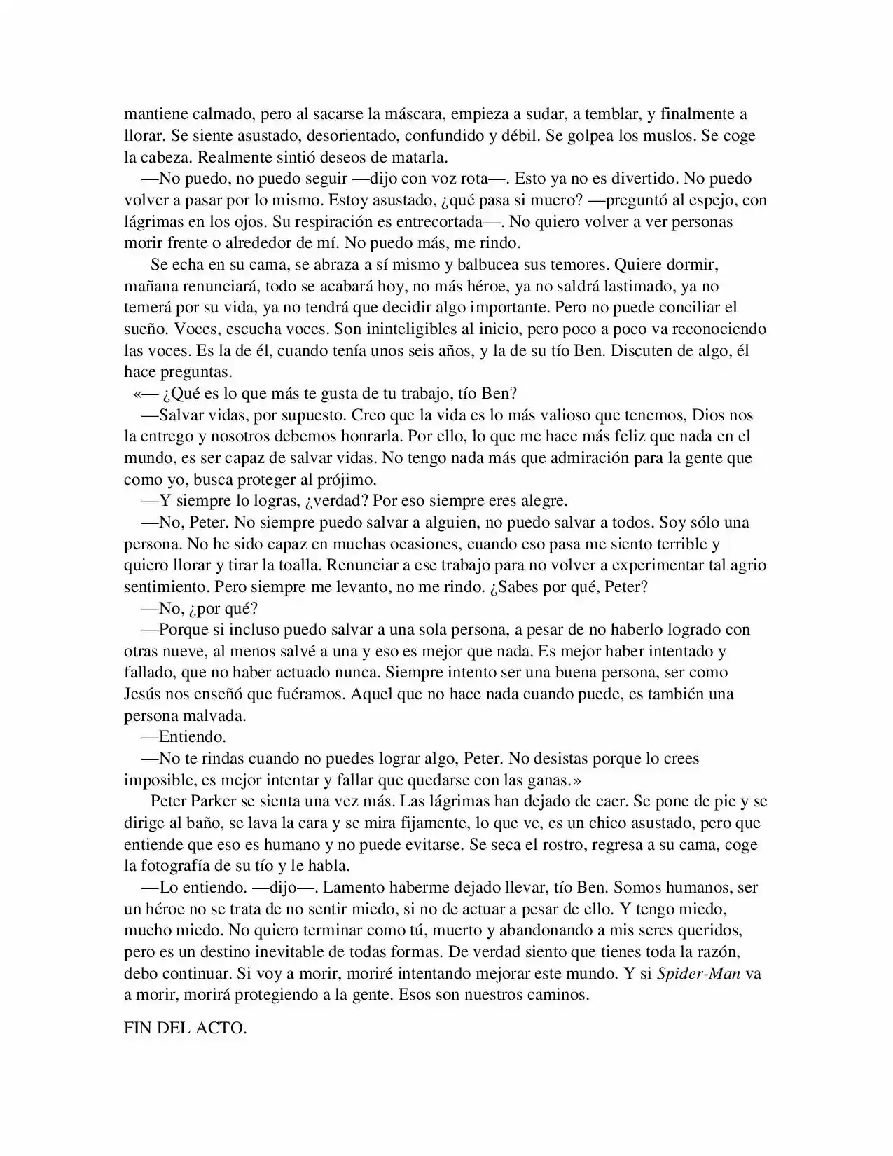 La Octava Maravilla: Spider-Man. (Novela) - Capítulo 4 - Página 7 - LectorTMOo
