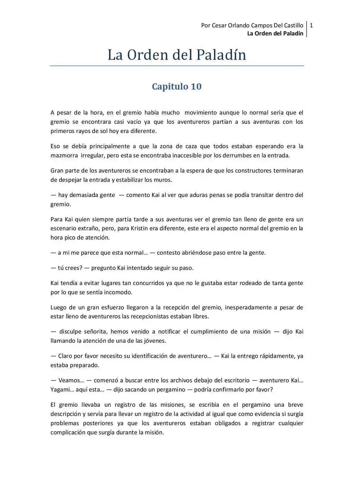 La Orden Del Paladin (Novela) - Capítulo 10 - Página 1 - LectorTMOo