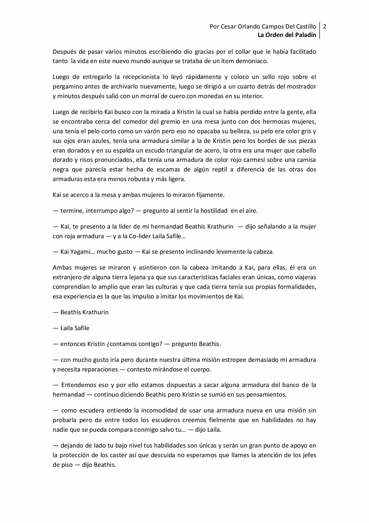 La Orden Del Paladin (Novela) - Capítulo 10 - Página 2 - LectorTMOo