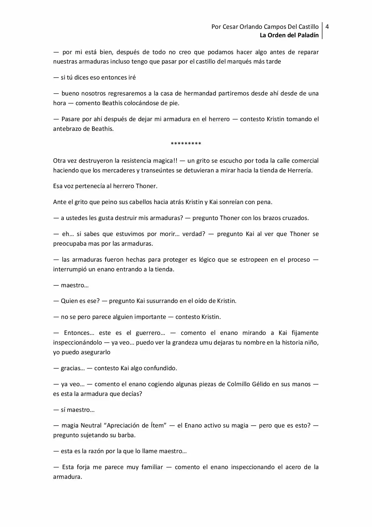 La Orden Del Paladin (Novela) - Capítulo 10 - Página 4 - LectorTMOo