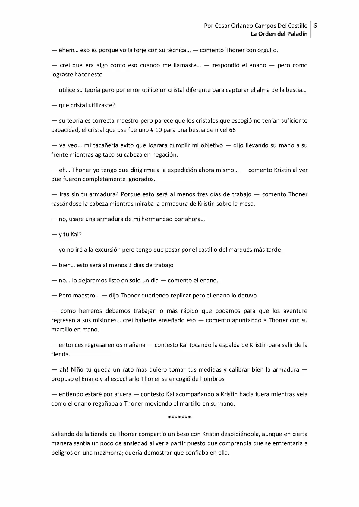 La Orden Del Paladin (Novela) - Capítulo 10 - Página 5 - LectorTMOo