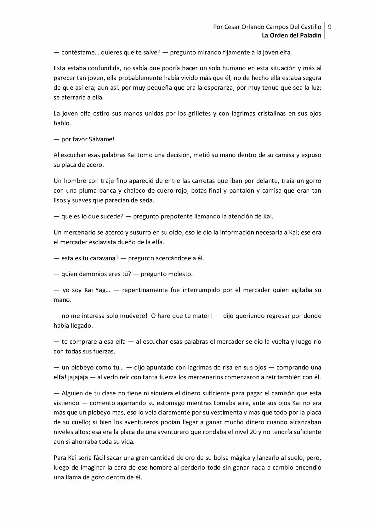 La Orden Del Paladin (Novela) - Capítulo 10 - Página 9 - LectorTMOo