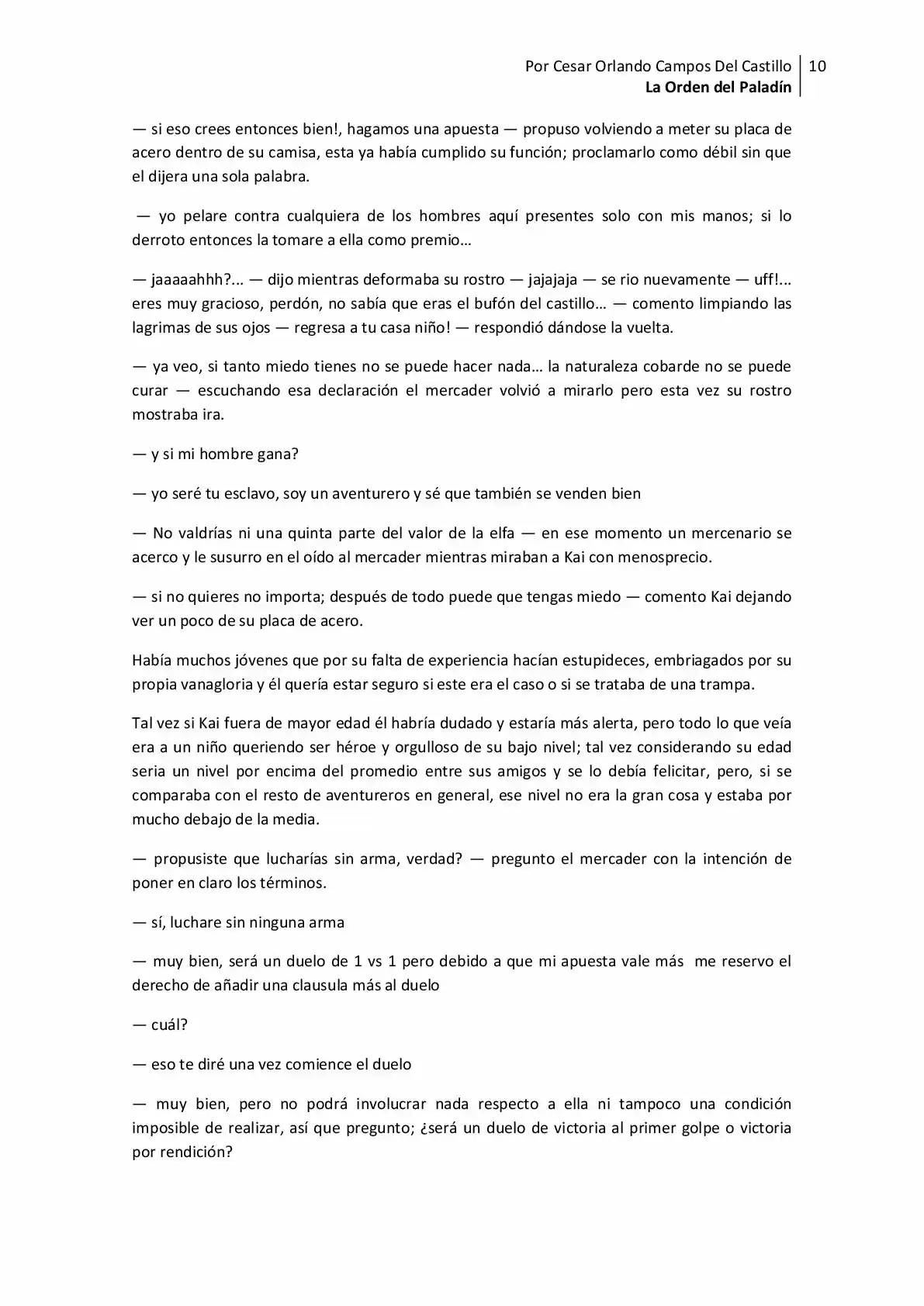 La Orden Del Paladin (Novela) - Capítulo 10 - Página 10 - LectorTMOo