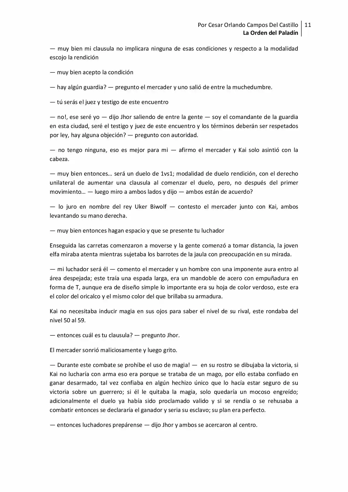 La Orden Del Paladin (Novela) - Capítulo 10 - Página 11 - LectorTMOo