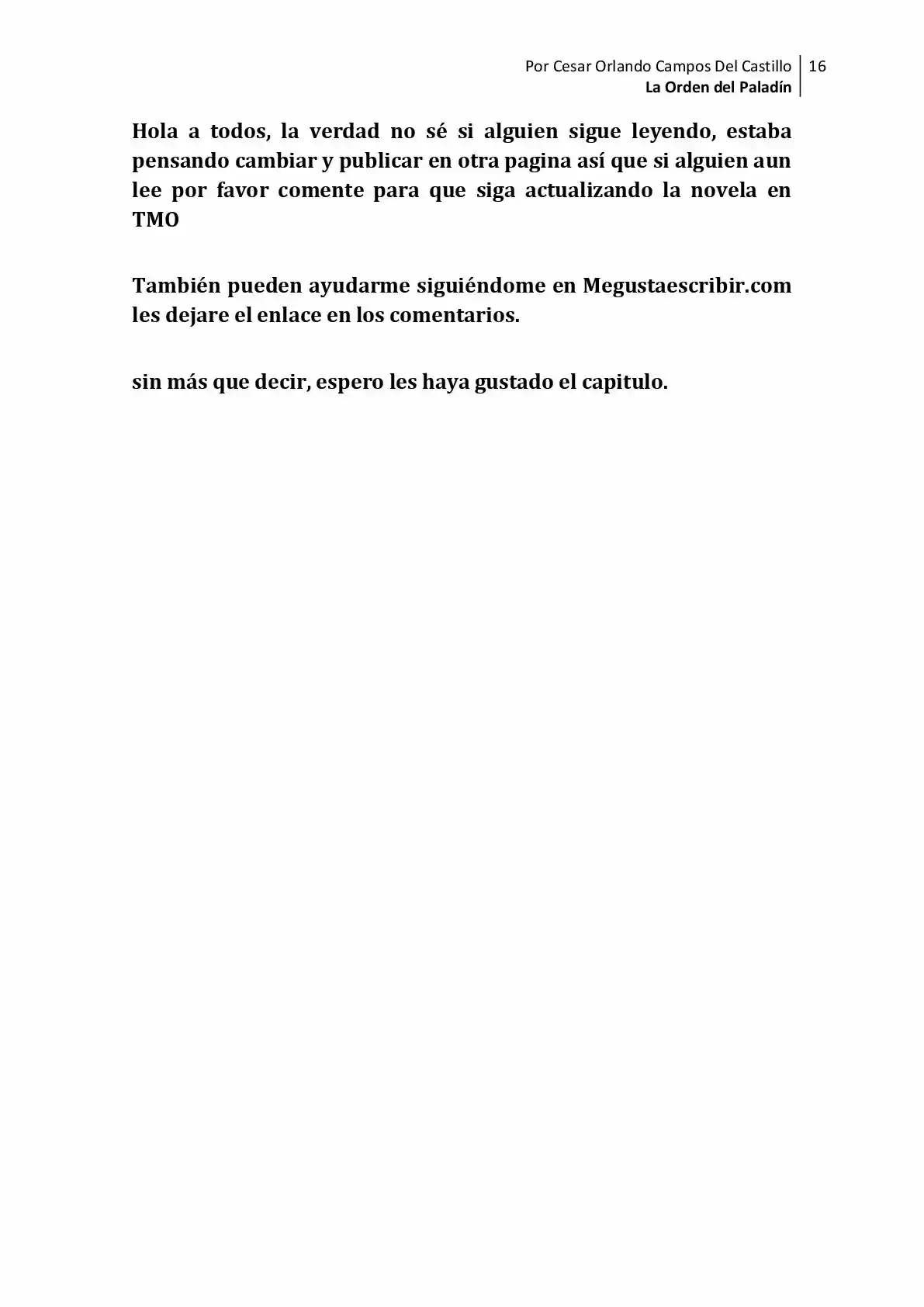 La Orden Del Paladin (Novela) - Capítulo 10 - Página 16 - LectorTMOo