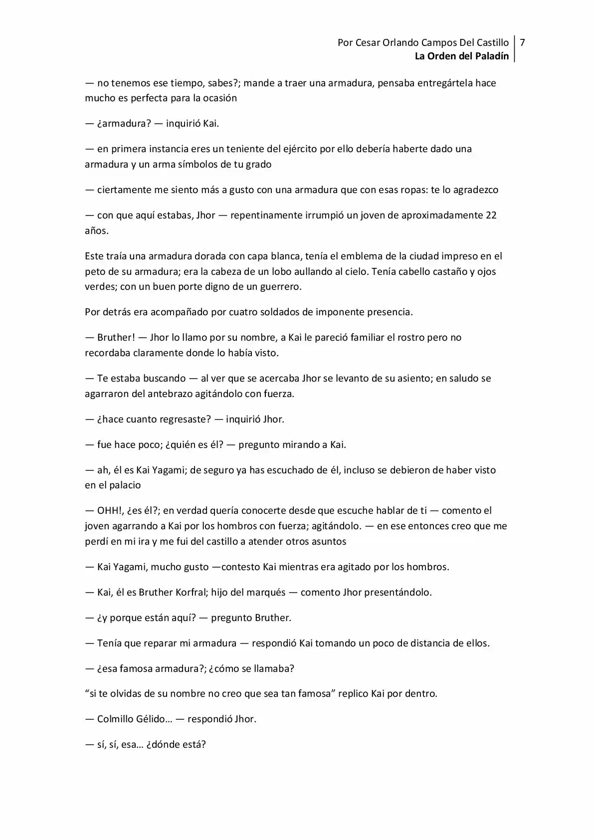 La Orden Del Paladin (Novela) - Capítulo 11 - Página 7 - LectorTMOo
