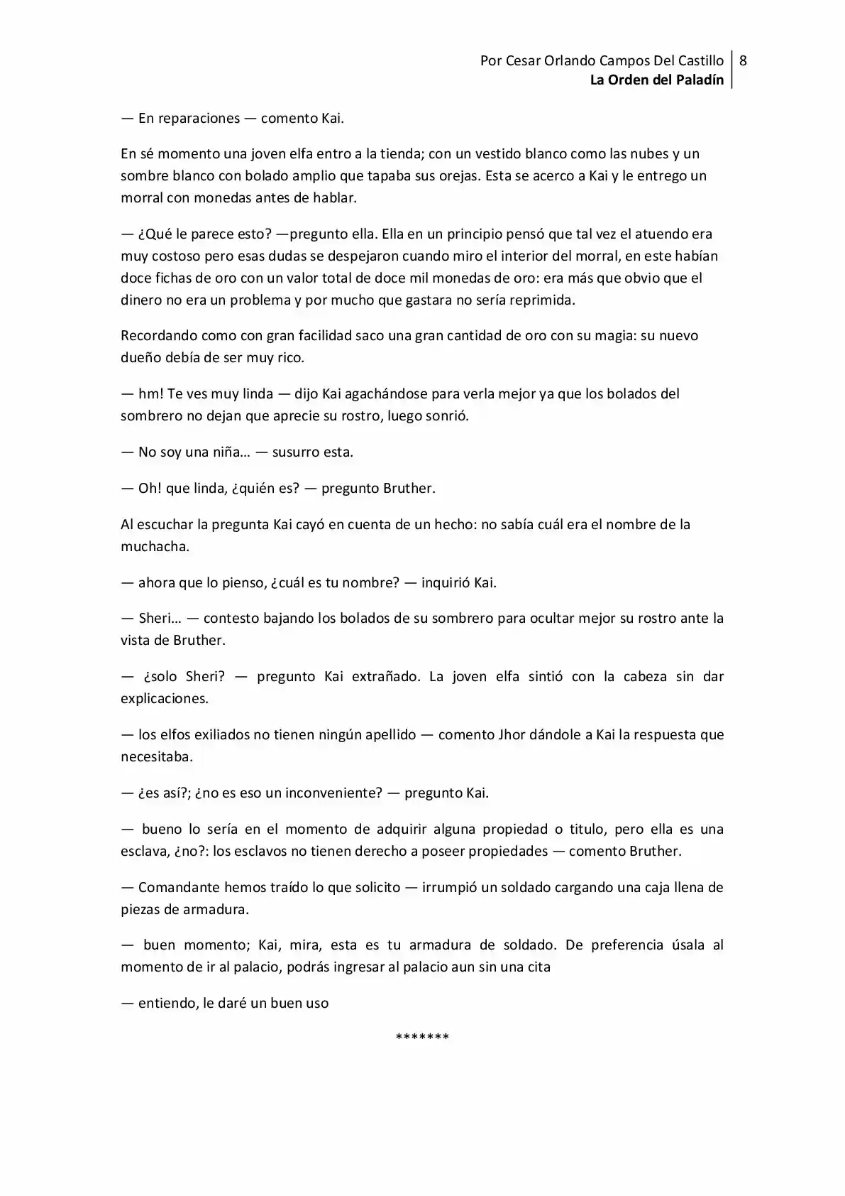 La Orden Del Paladin (Novela) - Capítulo 11 - Página 8 - LectorTMOo