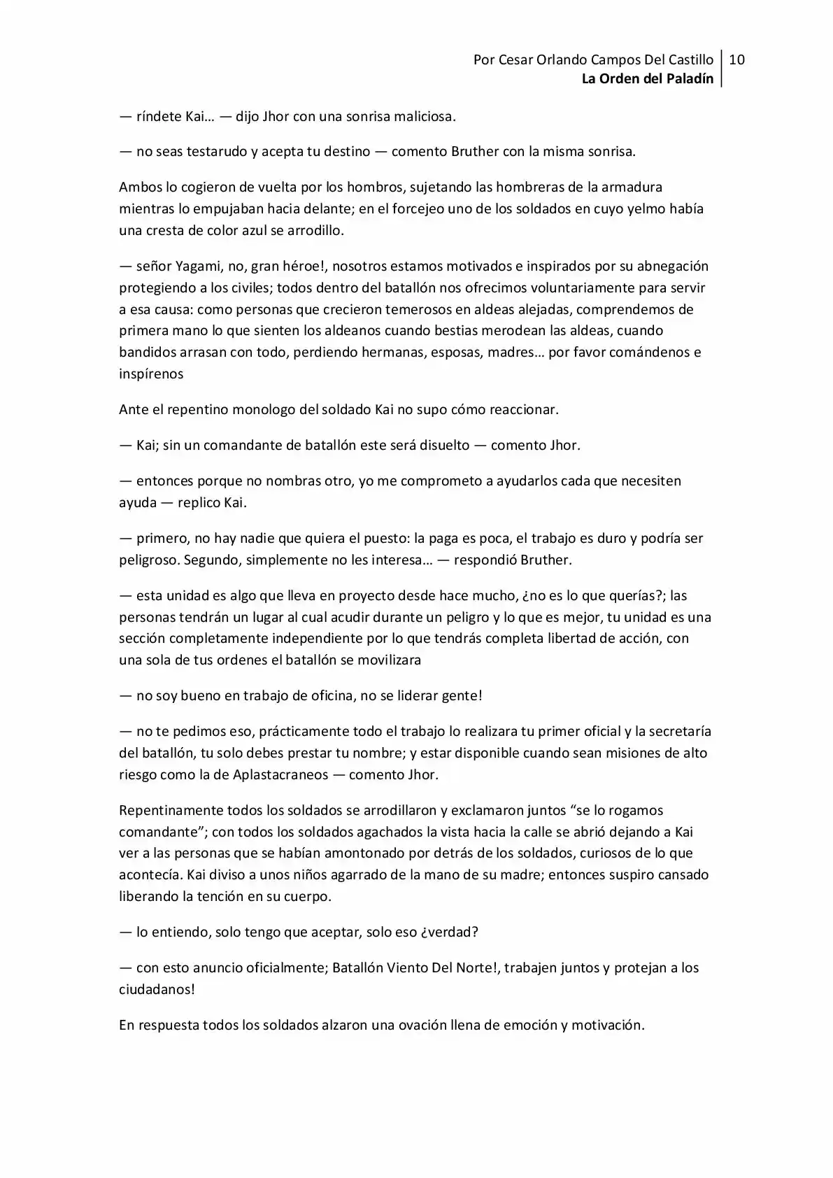La Orden Del Paladin (Novela) - Capítulo 11 - Página 10 - LectorTMOo