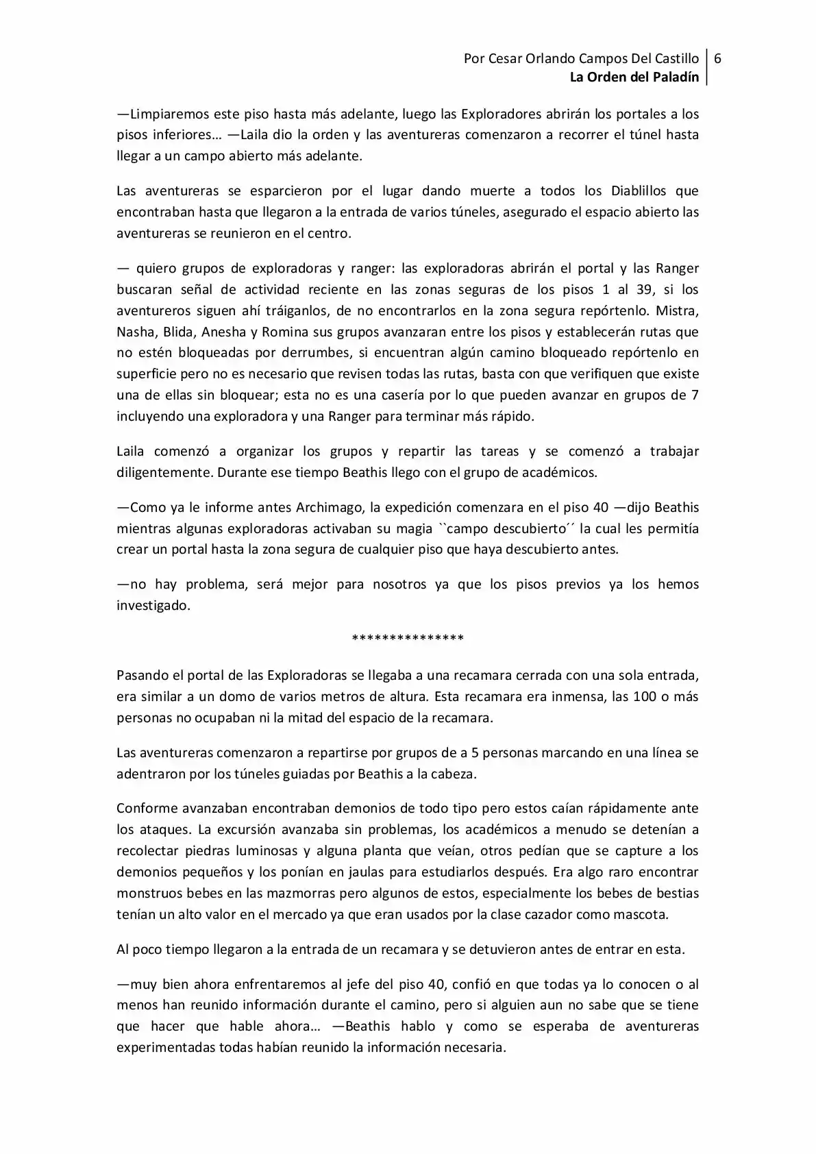 La Orden Del Paladin (Novela) - Capítulo 12 - Página 6 - LectorTMOo