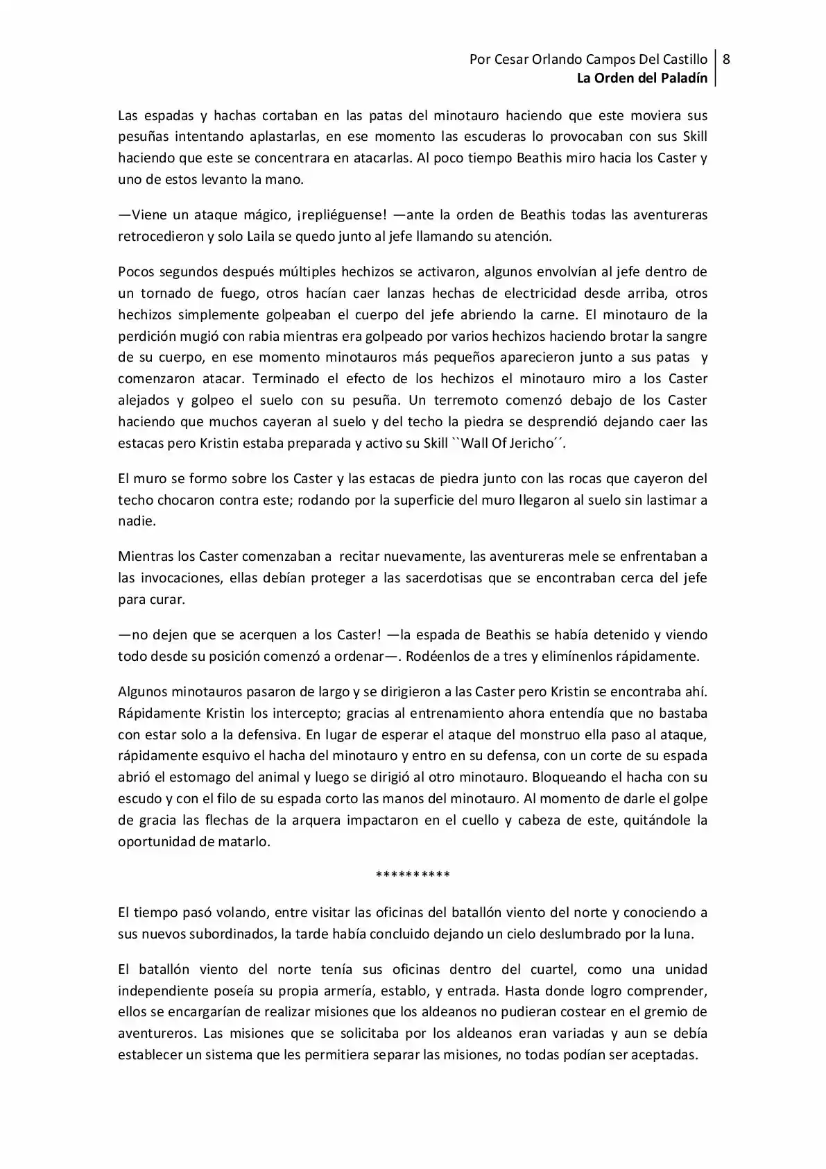 La Orden Del Paladin (Novela) - Capítulo 12 - Página 8 - LectorTMOo