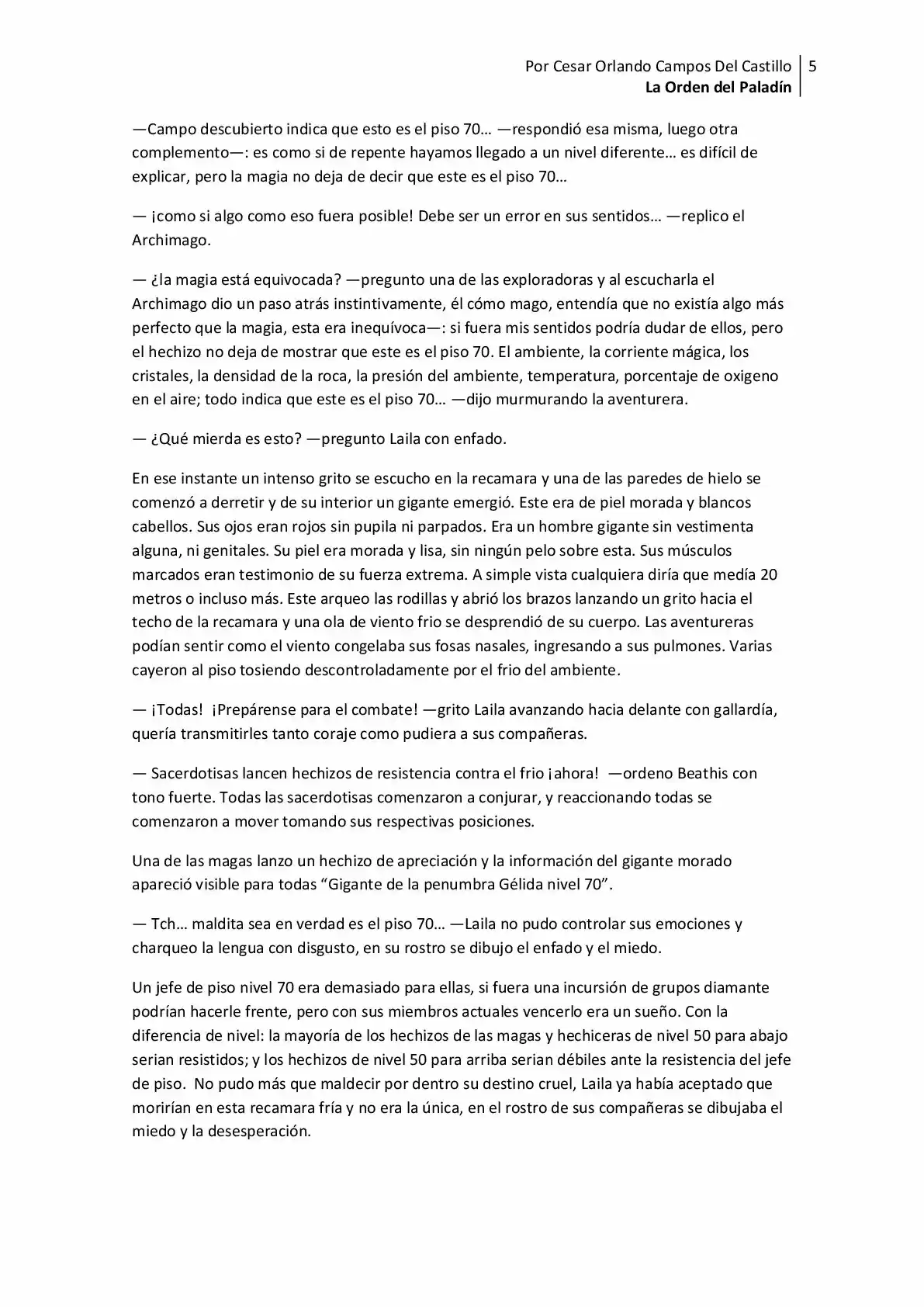 La Orden Del Paladin (Novela) - Capítulo 13 - Página 5 - LectorTMOo
