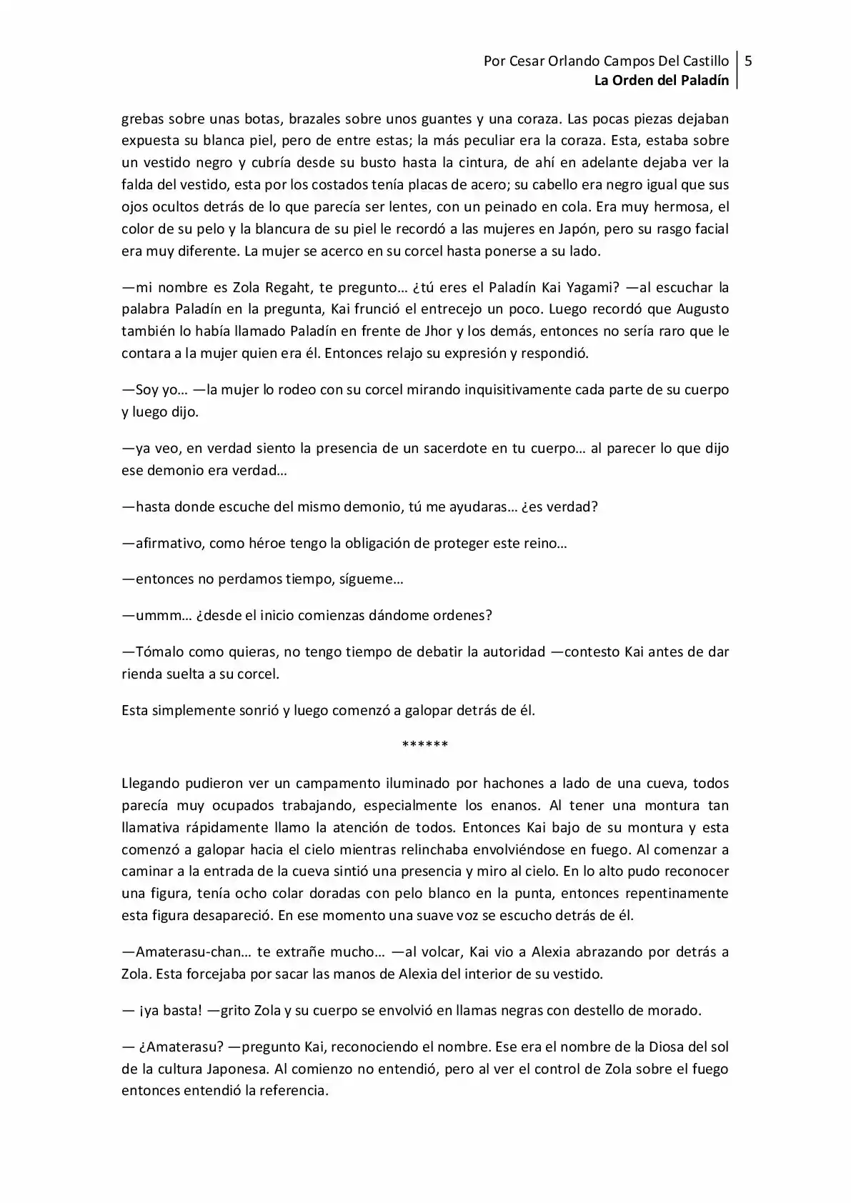 La Orden Del Paladin (Novela) - Capítulo 14 - Página 5 - LectorTMOo