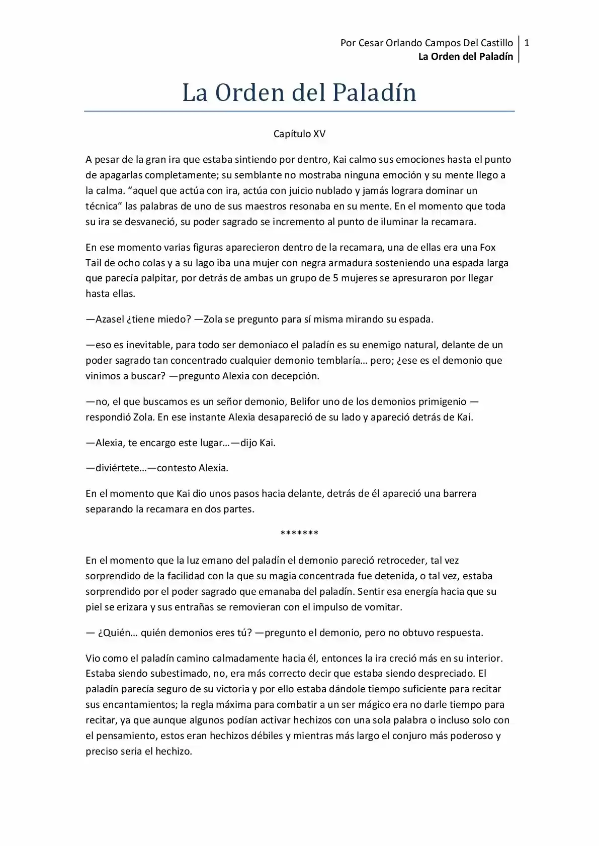 La Orden Del Paladin (Novela) - Capítulo 15 - Página 1 - LectorTMOo