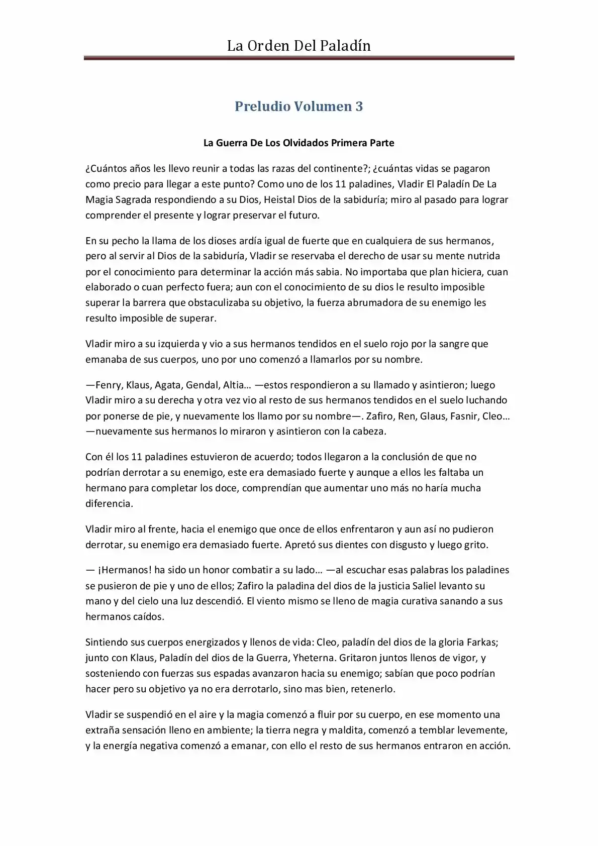 La Orden Del Paladin (Novela) - Capítulo 17 - Página 1 - LectorTMOo