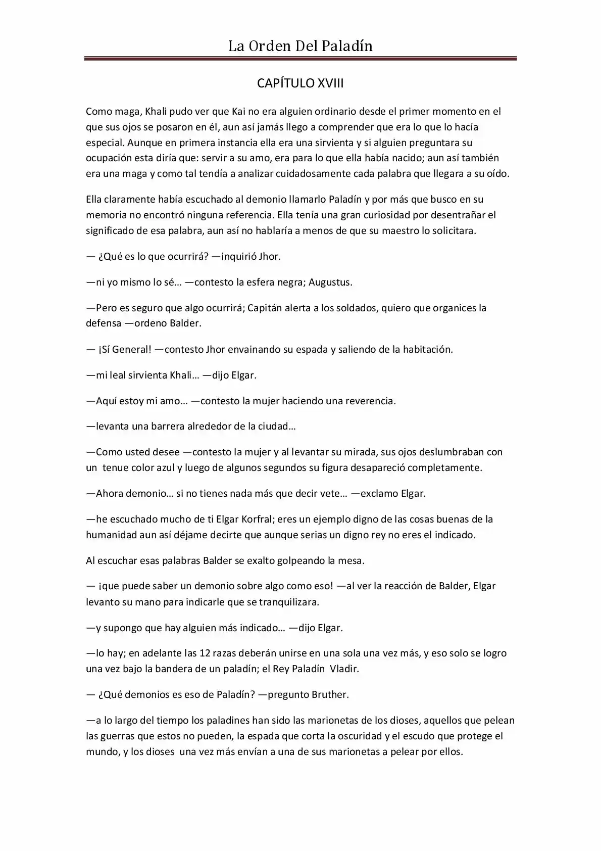 La Orden Del Paladin (Novela) - Capítulo 18 - Página 1 - LectorTMOo